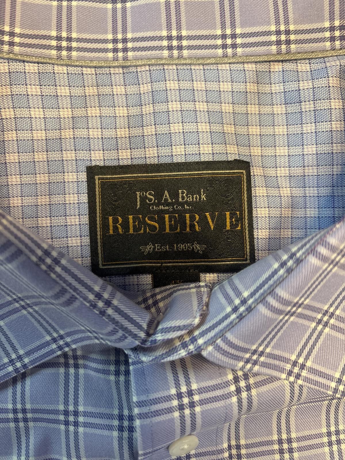Other Jos.A.Bank Reserve Blue Plaid Long Sleeve Dress Shirt Size US M / EU 48-50 / 2 - 6 Thumbnail