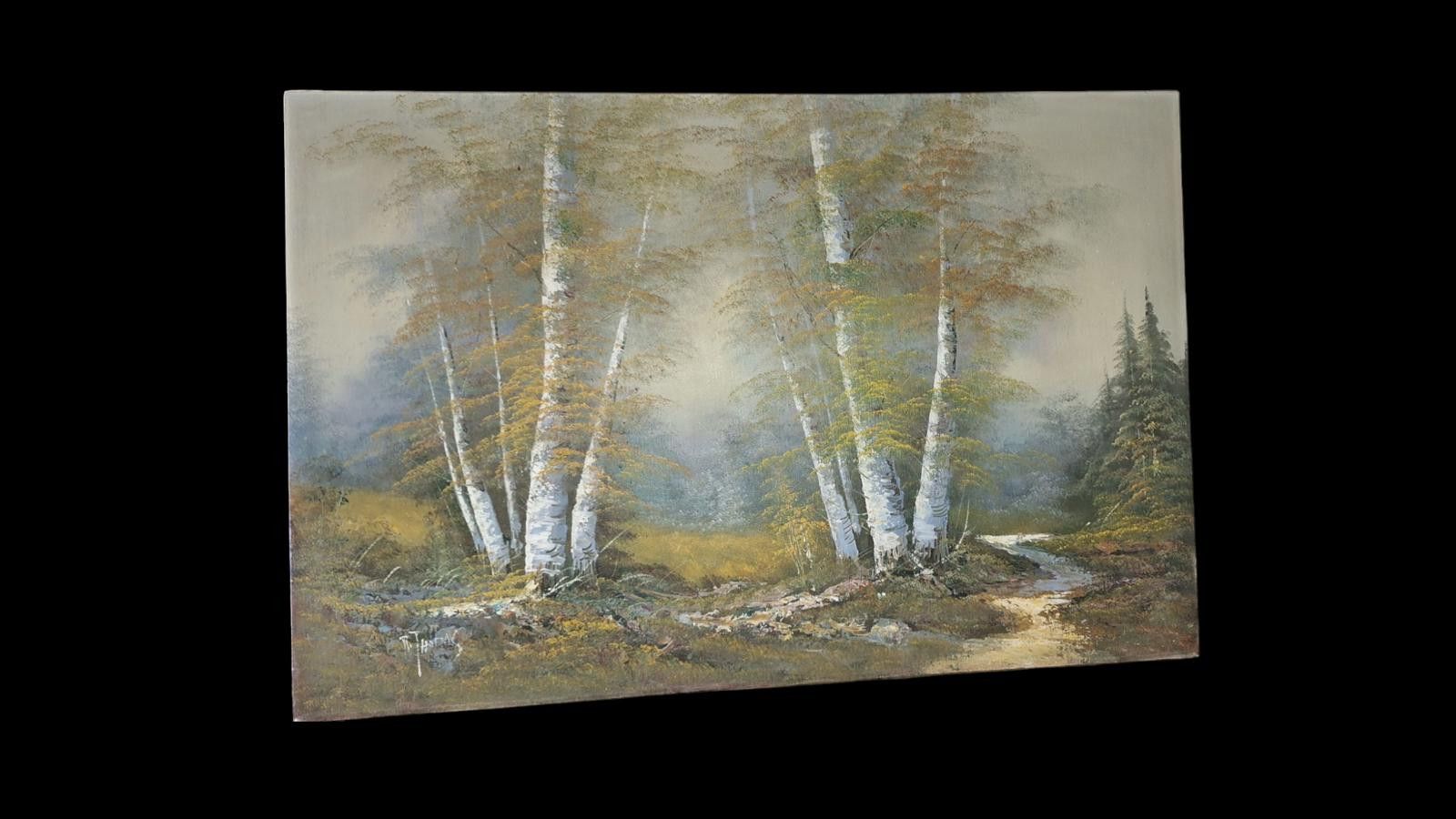 Designer Signed R. Thomas Oil Painting 36”Wide 24”Tall Size ONE SIZE - 1 Thumbnail