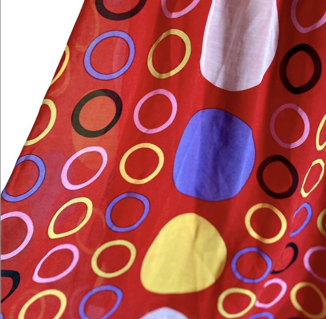 Other RED MULTI COLOR POLKA DOT HIGH LOW KNEE LENGTH SKIRT SZ S Size 26" / US 2 / IT 38 - 4 Thumbnail