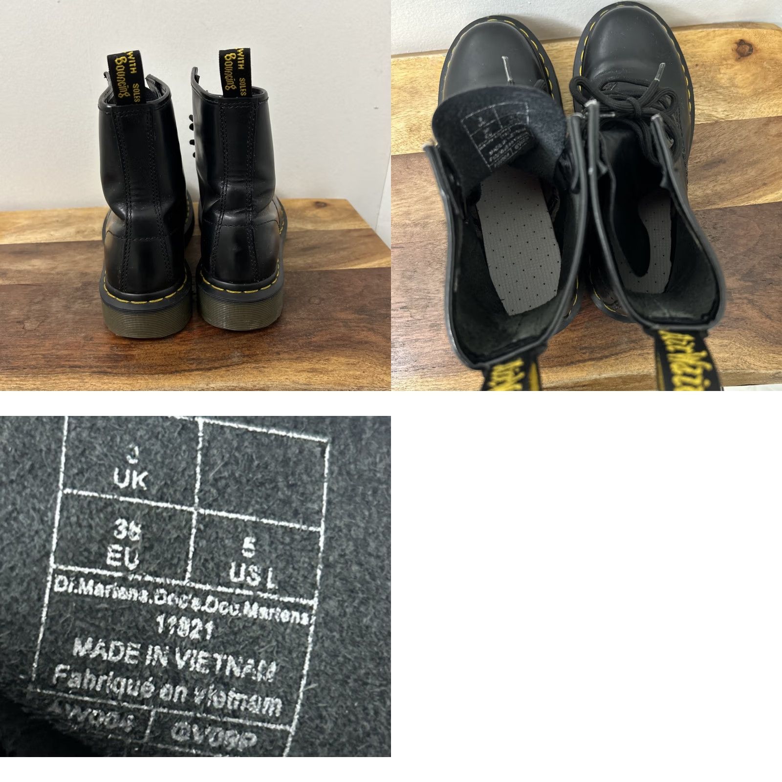 Dr. Martens Dr. Martens 1460 Boots Womens Size 5 Black Smooth Leather 8 Hole Lace Up Combat Style Mens Womens Genders Size US 5.5 / IT 35.5 - 9 Thumbnail