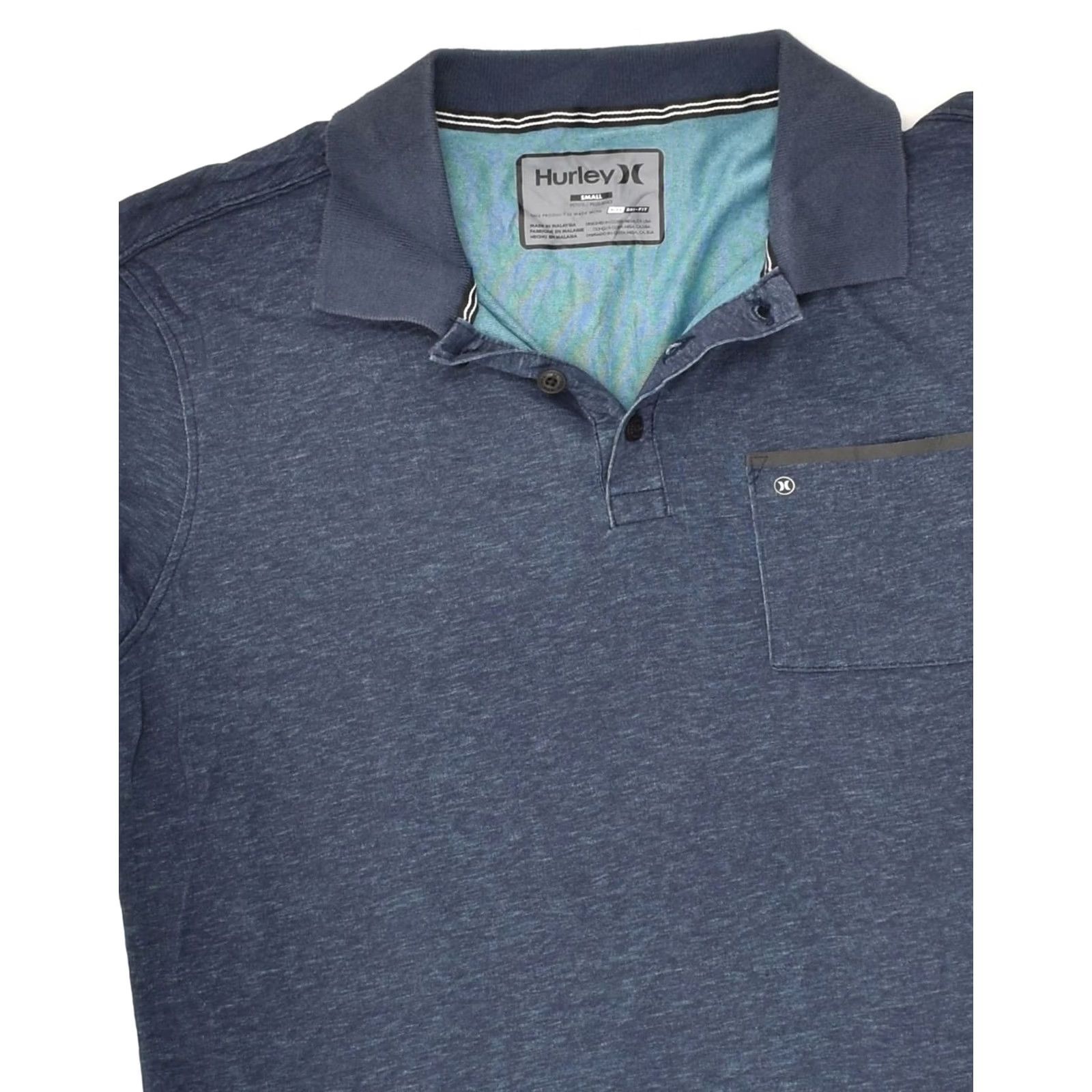 Hurley HURLEY Mens Polo Shirt Small Blue Cotton Dri Fit Size US S / EU 44-46 / 1 - 3 Thumbnail