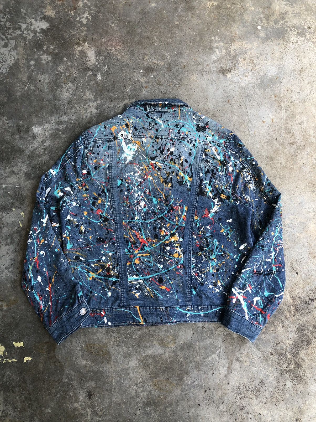 Buffalo David Bitton 💥RARE💥Vintage Buffalo David Bitton Paint Splash Denim Jacket Size US M / EU 48-50 / 2 - 12 Thumbnail
