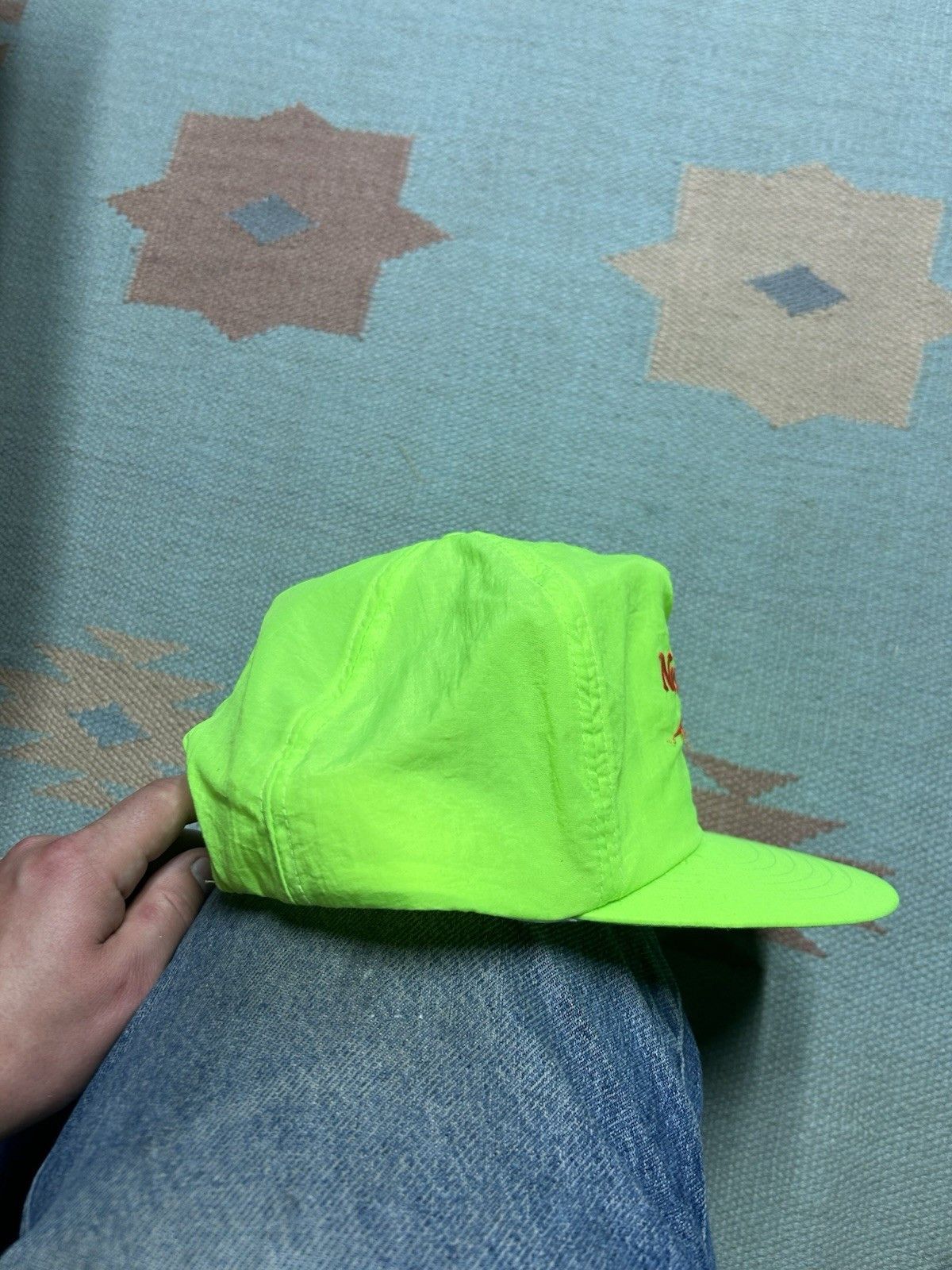 Vintage Vtg hat Newport cigarettes neon yellow green hi vis promo Size ONE SIZE - 8 Thumbnail