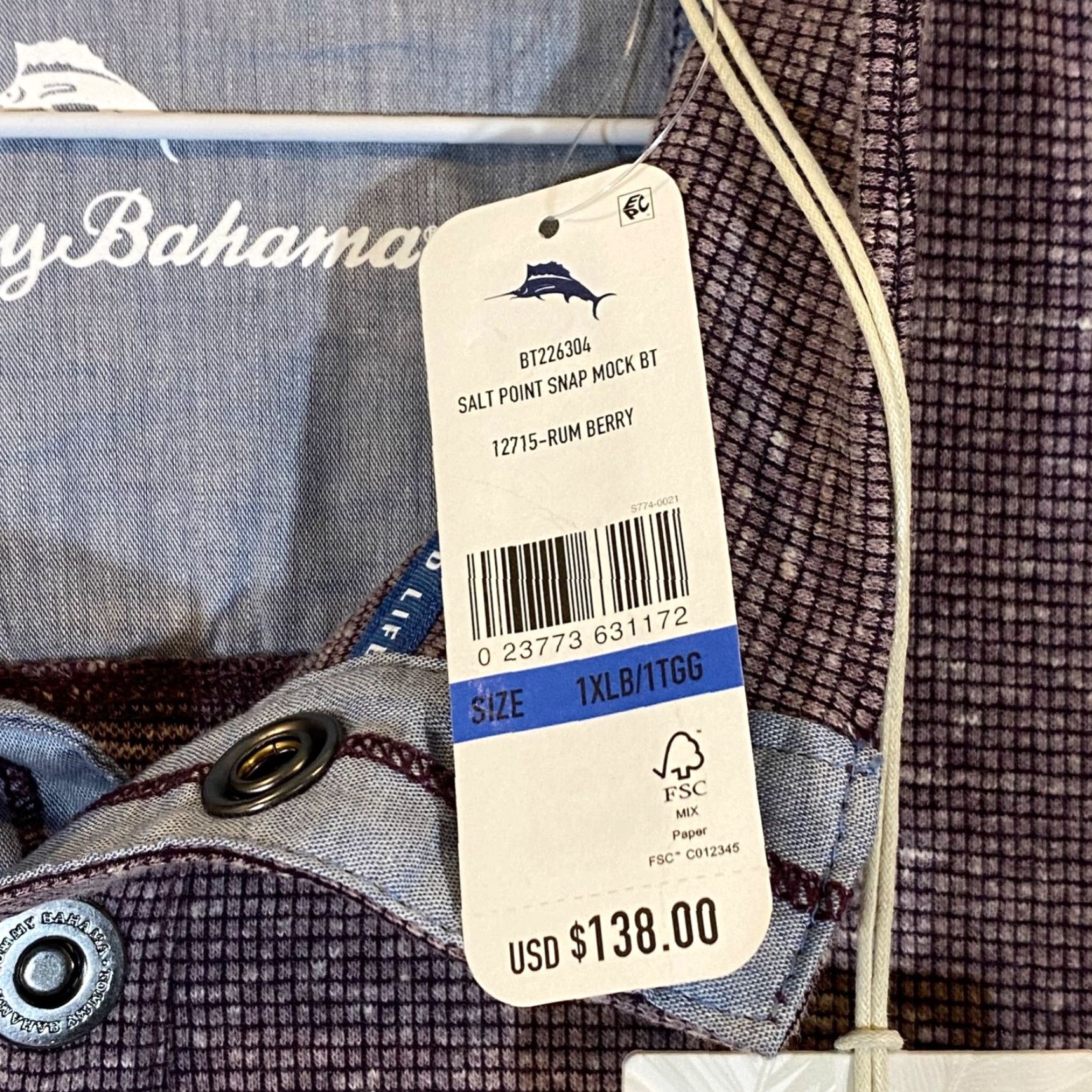 Tommy Bahama TOMMY BAHAMA Sweater Mens XL Salt Point Snap Mock Rum Berry Snap Pullover NEW Size US XL / EU 56 / 4 - 3 Thumbnail