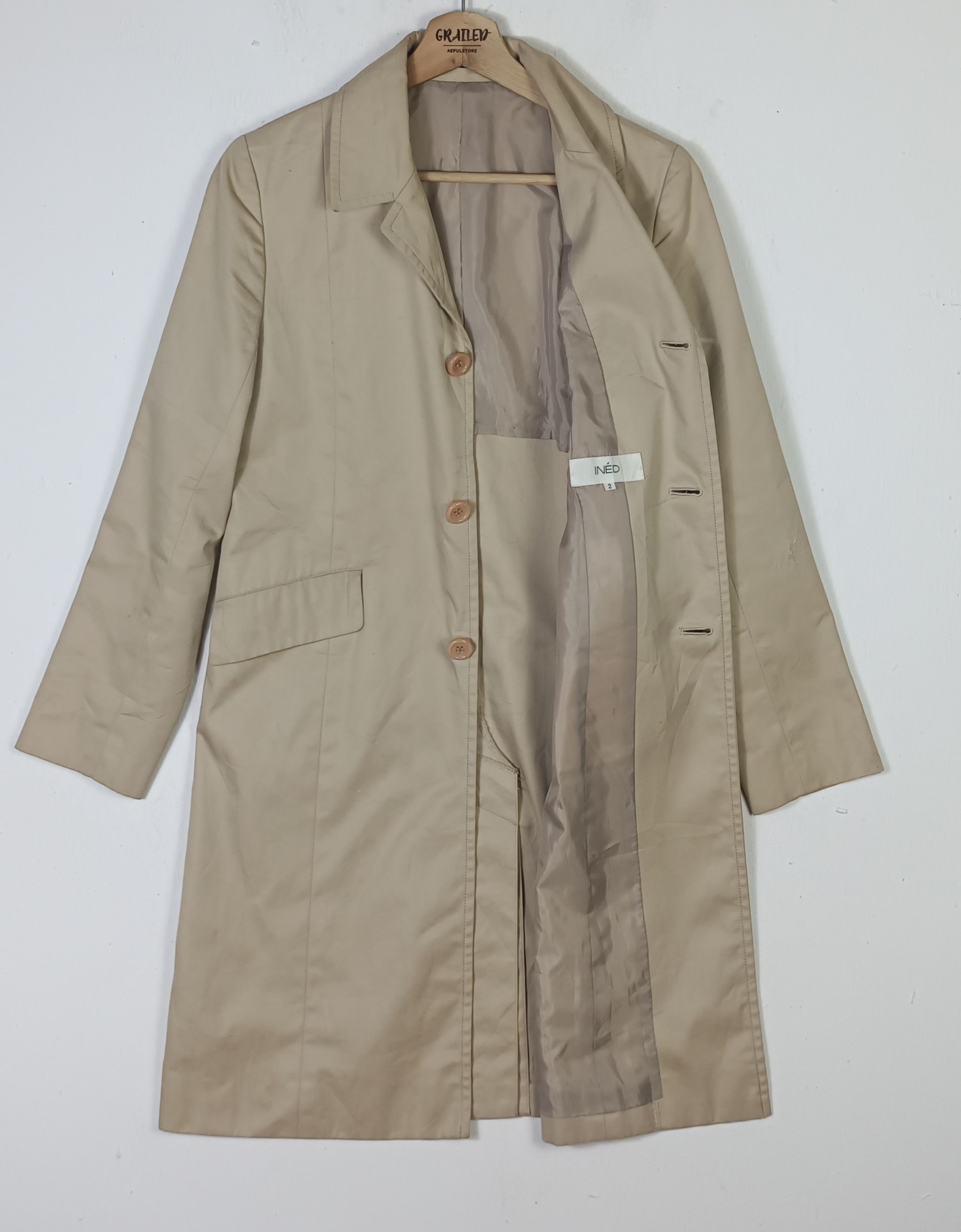 Japanese Brand × Yohji Yamamoto Yohji Yamamoto Ined Trench Coat Size US S / EU 44-46 / 1 - 2 Thumbnail