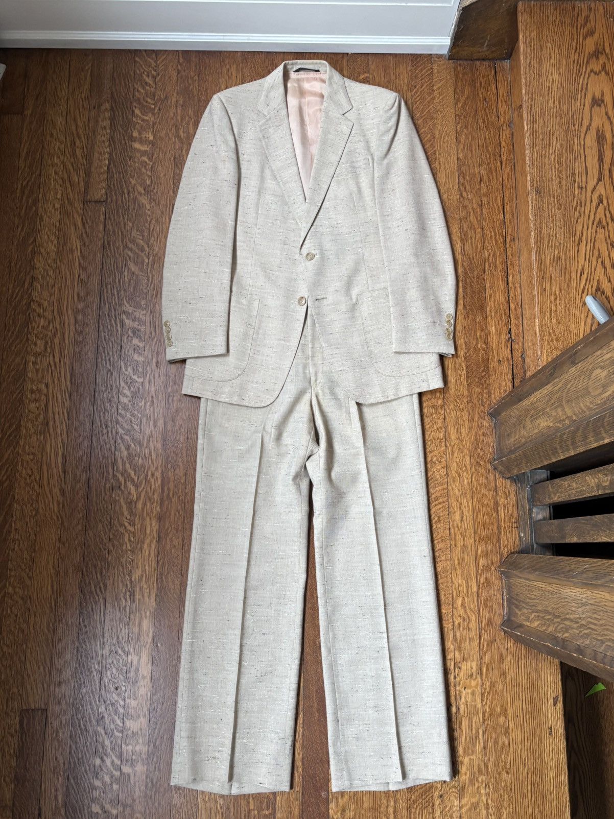 Vintage 70s Vintage 2-Piece Suit 60s Fleck Suit Country Squire Size 40R - 1 Thumbnail
