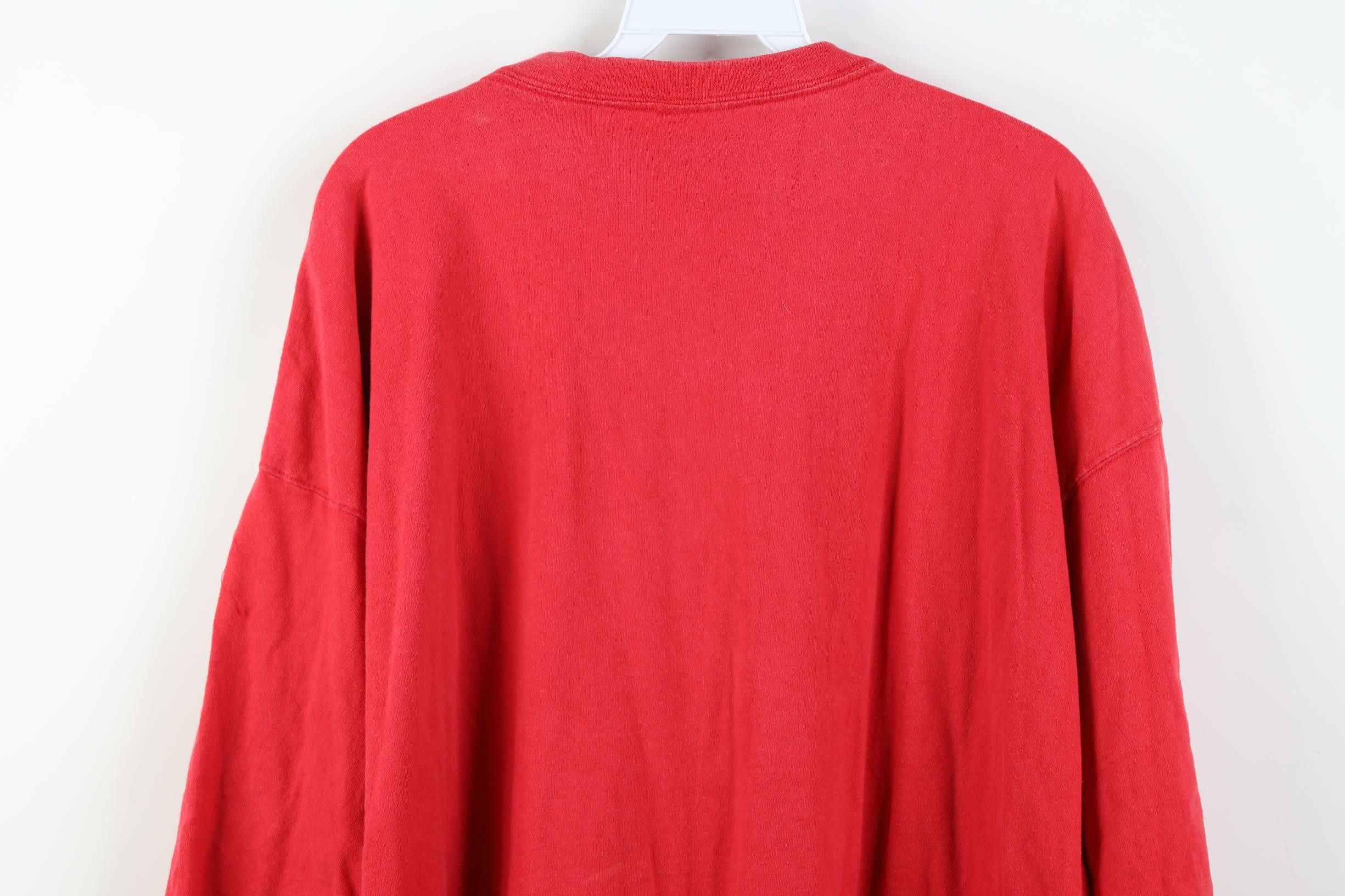 Vintage Vintage 90s Streetwear Blank Heavyweight Cotton T-Shirt Red Size US XXL / EU 58 / 5 - 16 Thumbnail