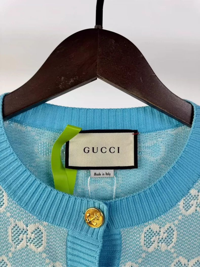 Gucci Gucci Full print blue knitted cardigan sweater 2501-Nextarr Size US XL / EU 56 / 4 - 3 Thumbnail