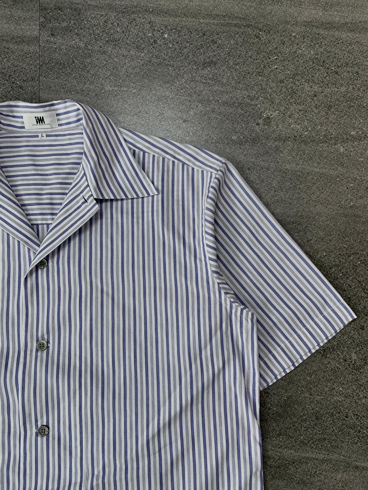 Issey Miyake Striped Camp Collar Shirt Size US L / EU 52-54 / 3 - 2 Thumbnail