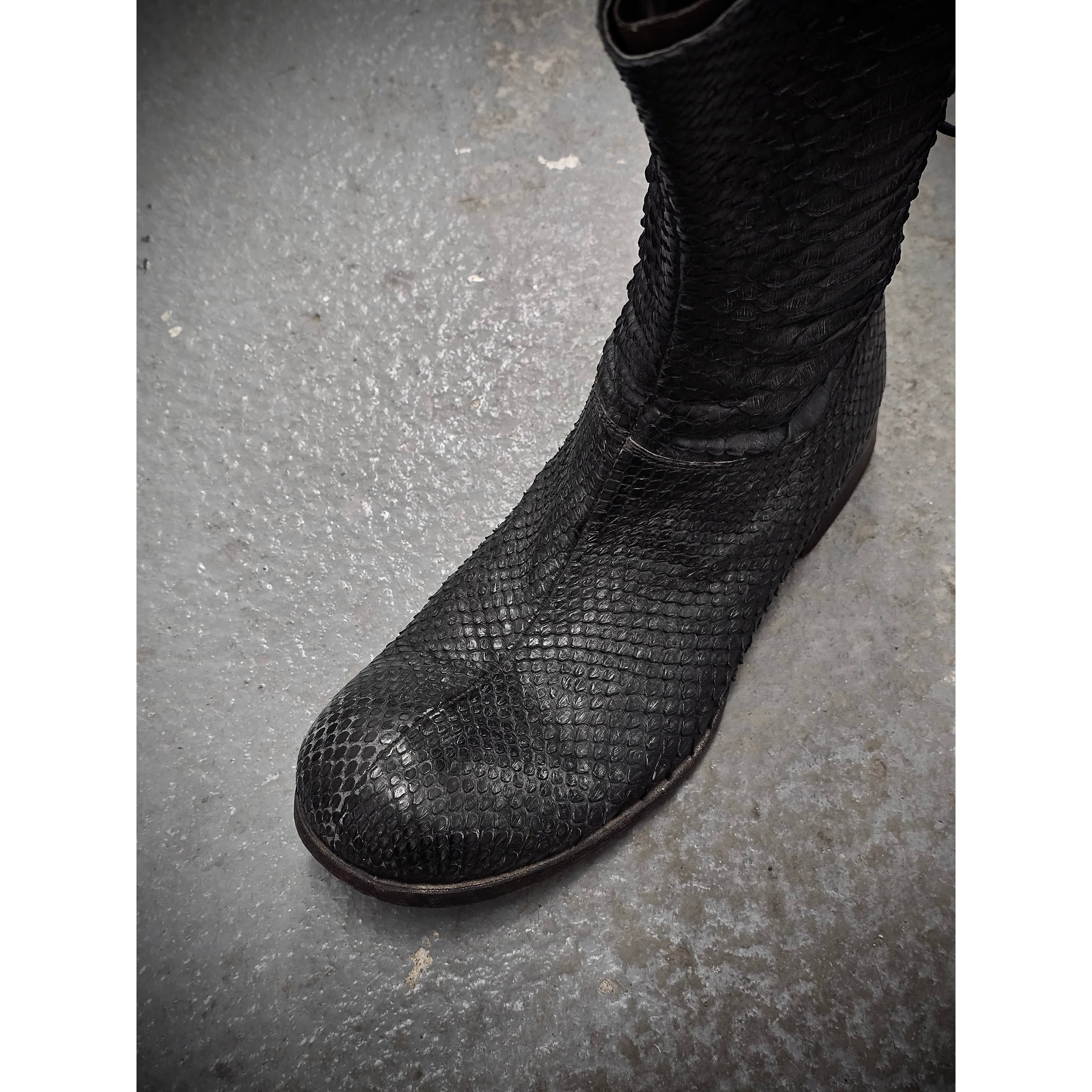 Carpe Diem Carpe Diem Early Charcoal Python Skin Back-Lace Boots Size US 10 / EU 43 - 5 Thumbnail