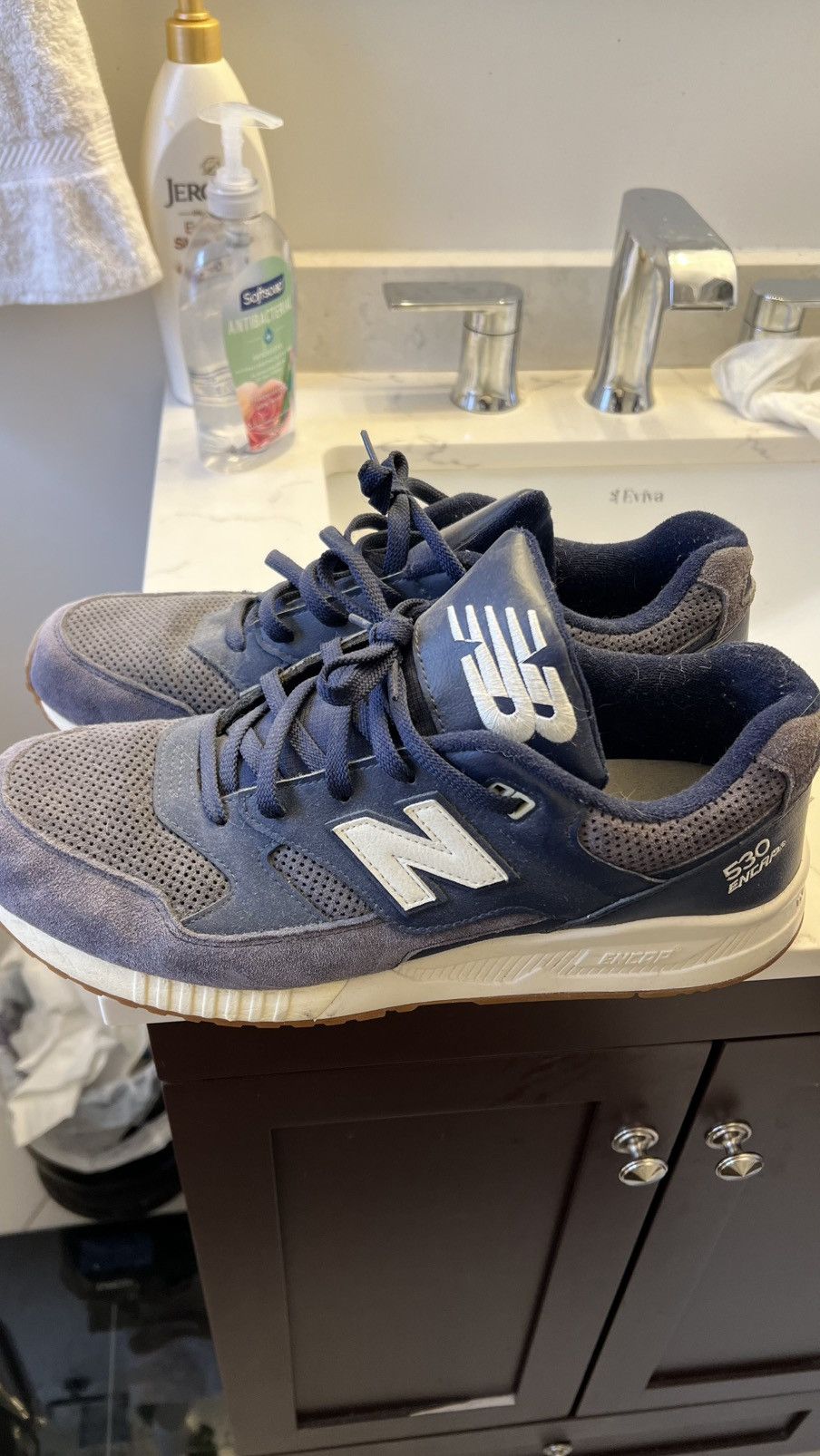 New Balance Navy blue gum sole new balance 530 encap Size US 12 / EU 45 - 1 Thumbnail