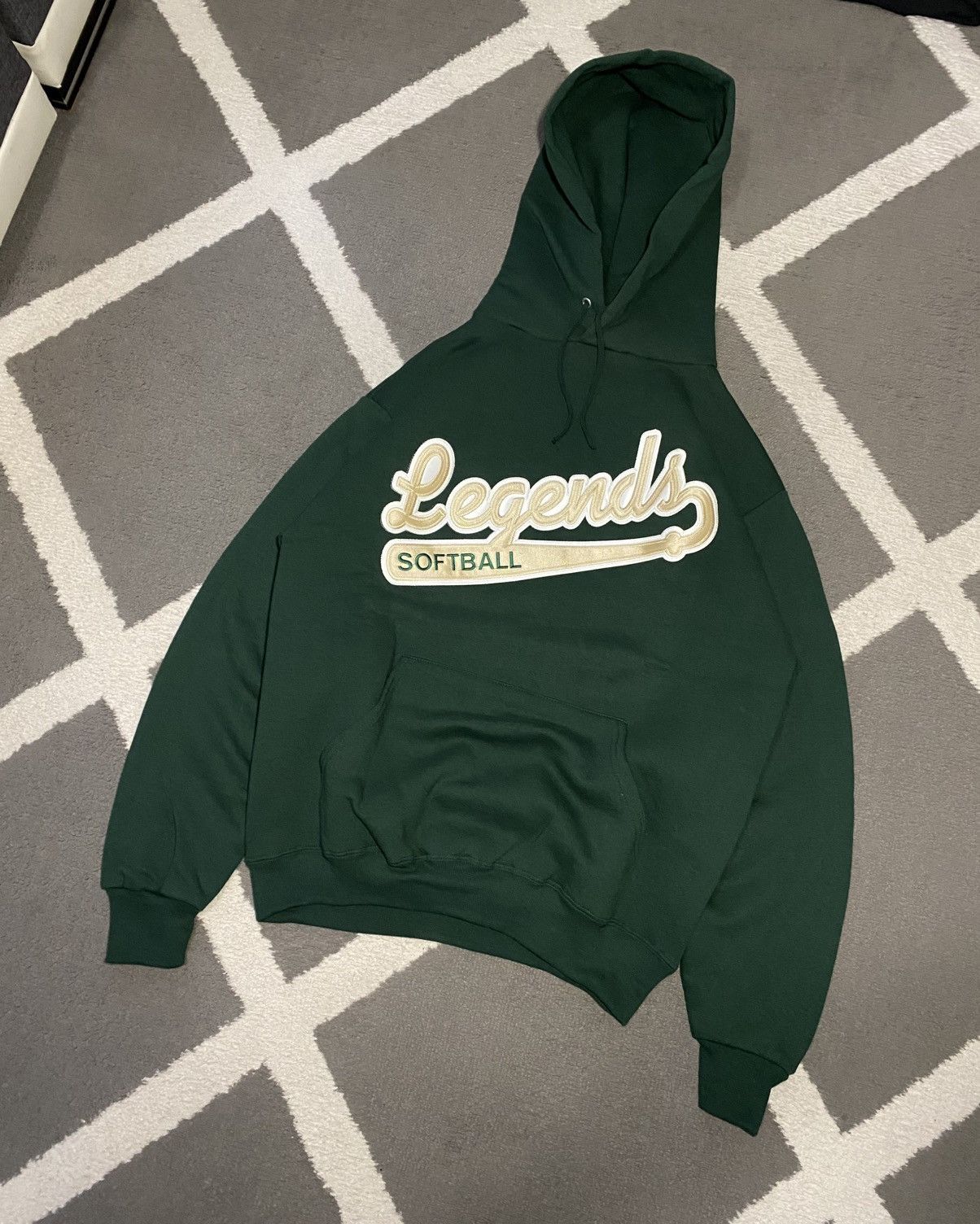Jerzees × Vintage Vintage 00’s Y2K Jerzees basic bottle green Hoodie Size M / US 6-8 / IT 42-44 - 1 Thumbnail