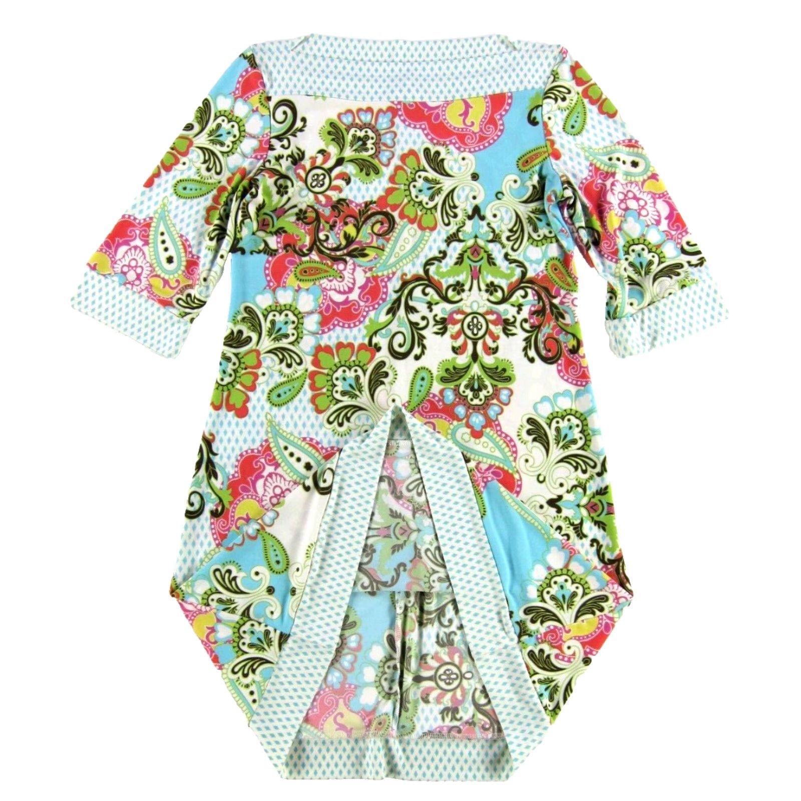 Vintage VTG Volume One Shift Dress 3/4 Sleeve Floral Paisley Stretch L Pink Womens Vintage Knee Length Dress Size L / US 10 / IT 46 - 5 Thumbnail