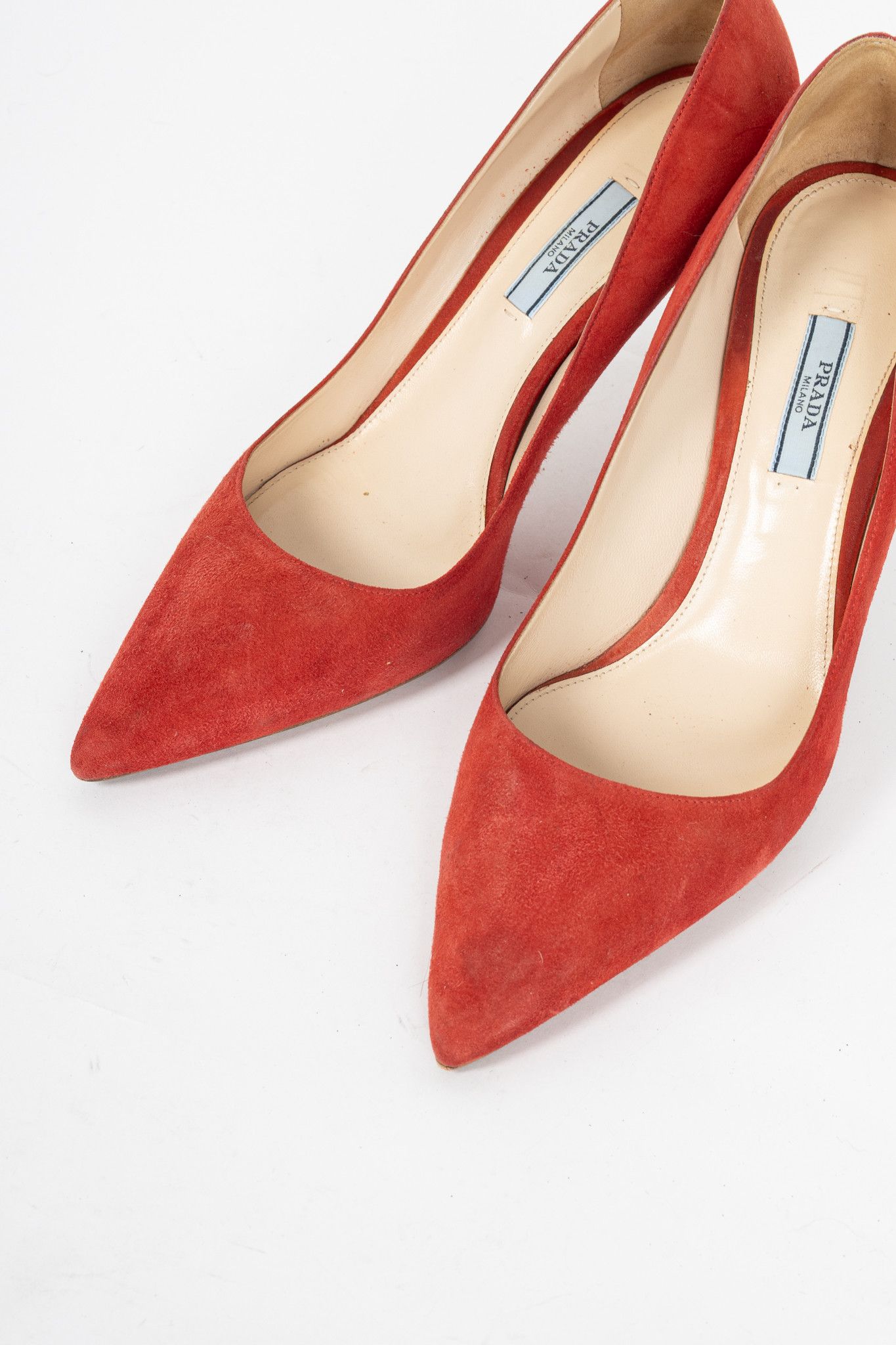 Prada Prada Red Suede Pointed-Toe Pumps Size US 9.5 / IT 39.5 - 6 Thumbnail