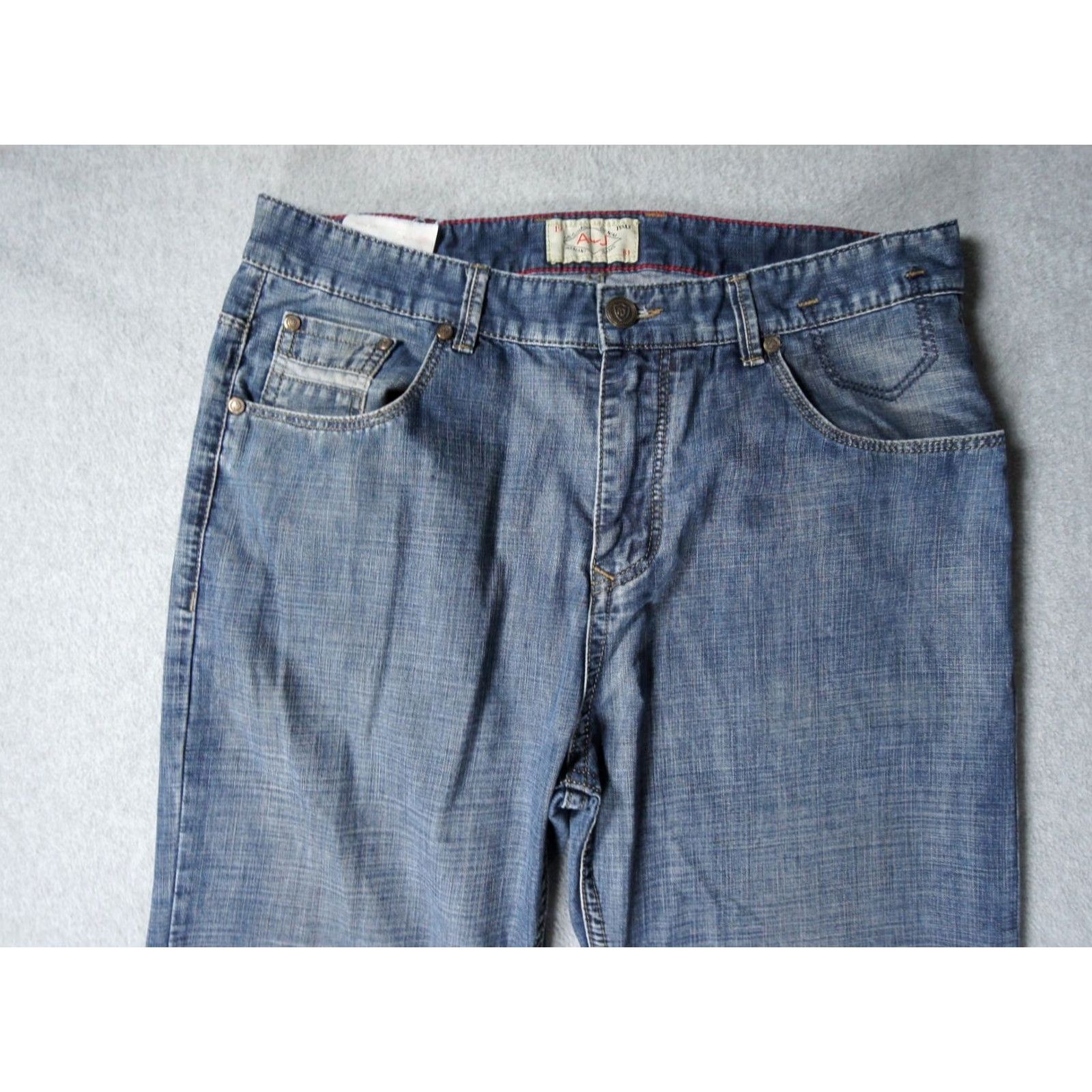 Vintage Armani Jeans Mens 36 Blue Denim Pants Straight Leg Italy Luxury Casual 35x27 Jeans, Regular, Cotton, Denim, 27 Inseam, Blue, Logo, Vintage No, Mens Size US 36 / EU 52 - 2 Thumbnail