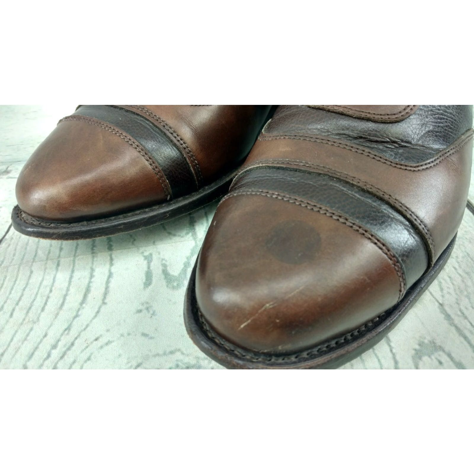 Allen Edmonds Allen Edmonds Oxfords Dress Brown Cap Toe Two Tone Leather Size 9.5 Mens Shoes Size ONE SIZE - 3 Thumbnail