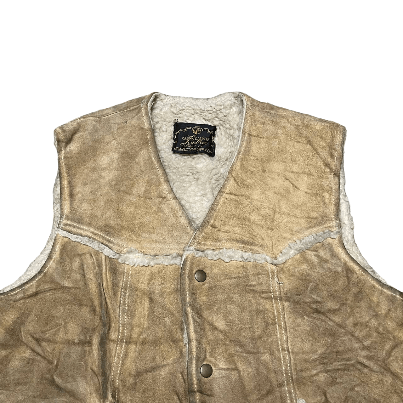 Genuine Leather Vintage Genuine Leather Vest Sherpa Linning Size US L / EU 52-54 / 3 - 2 Thumbnail