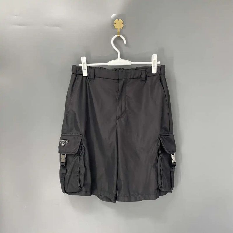 Prada Black Nylon Cargo Shorts for Men