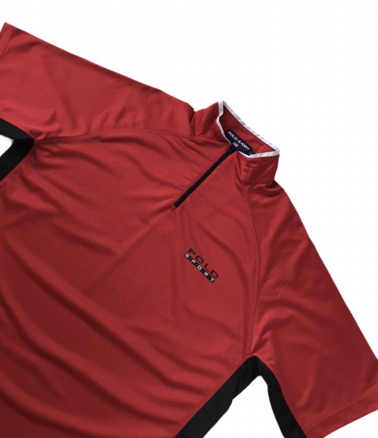 Ralph Lauren Sport Polo Sport Ralph Lauren Vintage 1/4 Zip Jersey Mens L Red Size US L / EU 52-54 / 3 - 2 Thumbnail