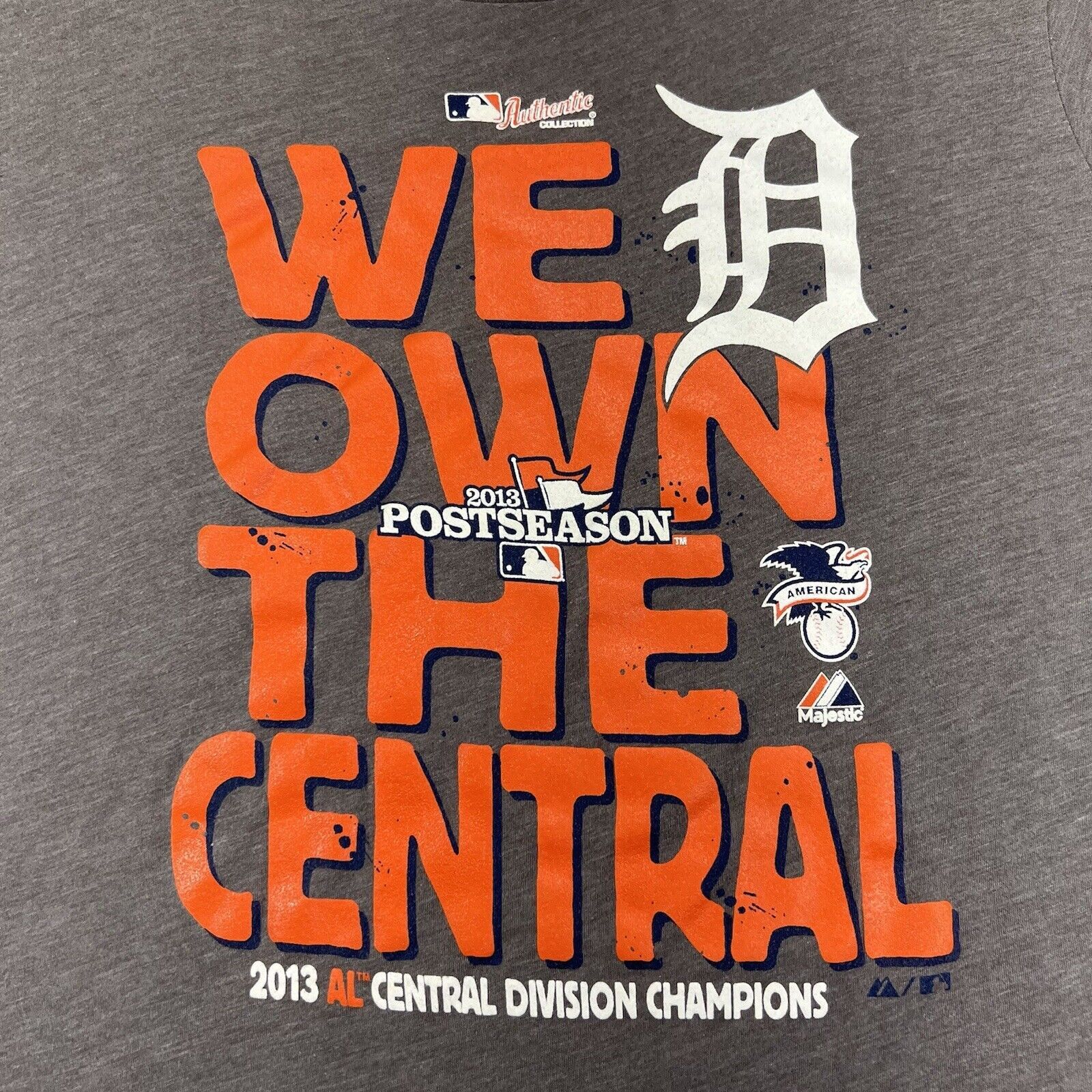 Majestic MLB Detroit Tigers XL Slim Fit '13 Champions Graphic T Shirt Size XL / US 12-14 / IT 48-50 - 2 Thumbnail