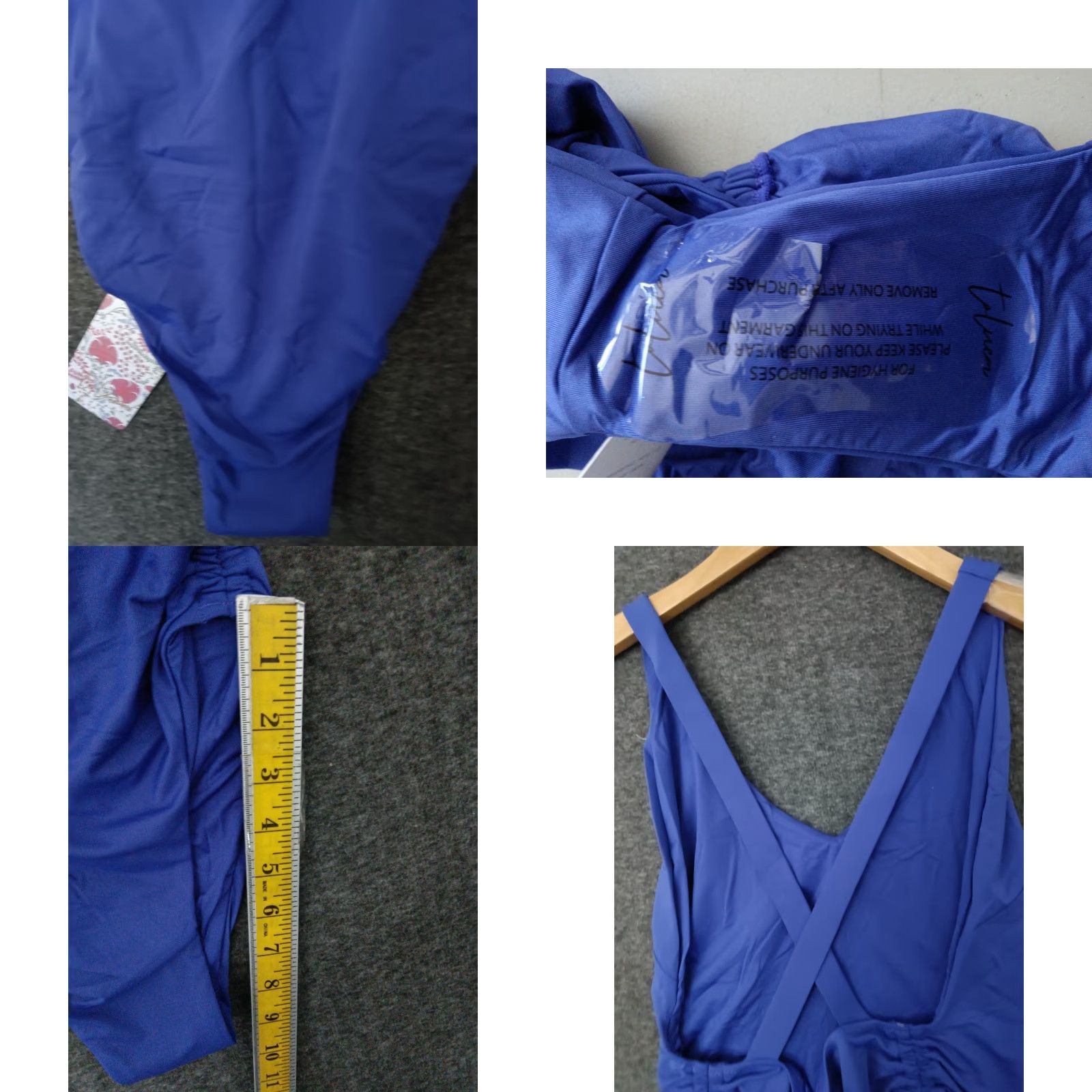 Vintage Toluca Swim One Piece Cross Back Blue Wide Strap Swimsuit S - Toluca - Women - One Piece - Blue - Swim - Beach - Fashion - Sexy - Vintage No Size S / US 4 / IT 40 - 8 Thumbnail