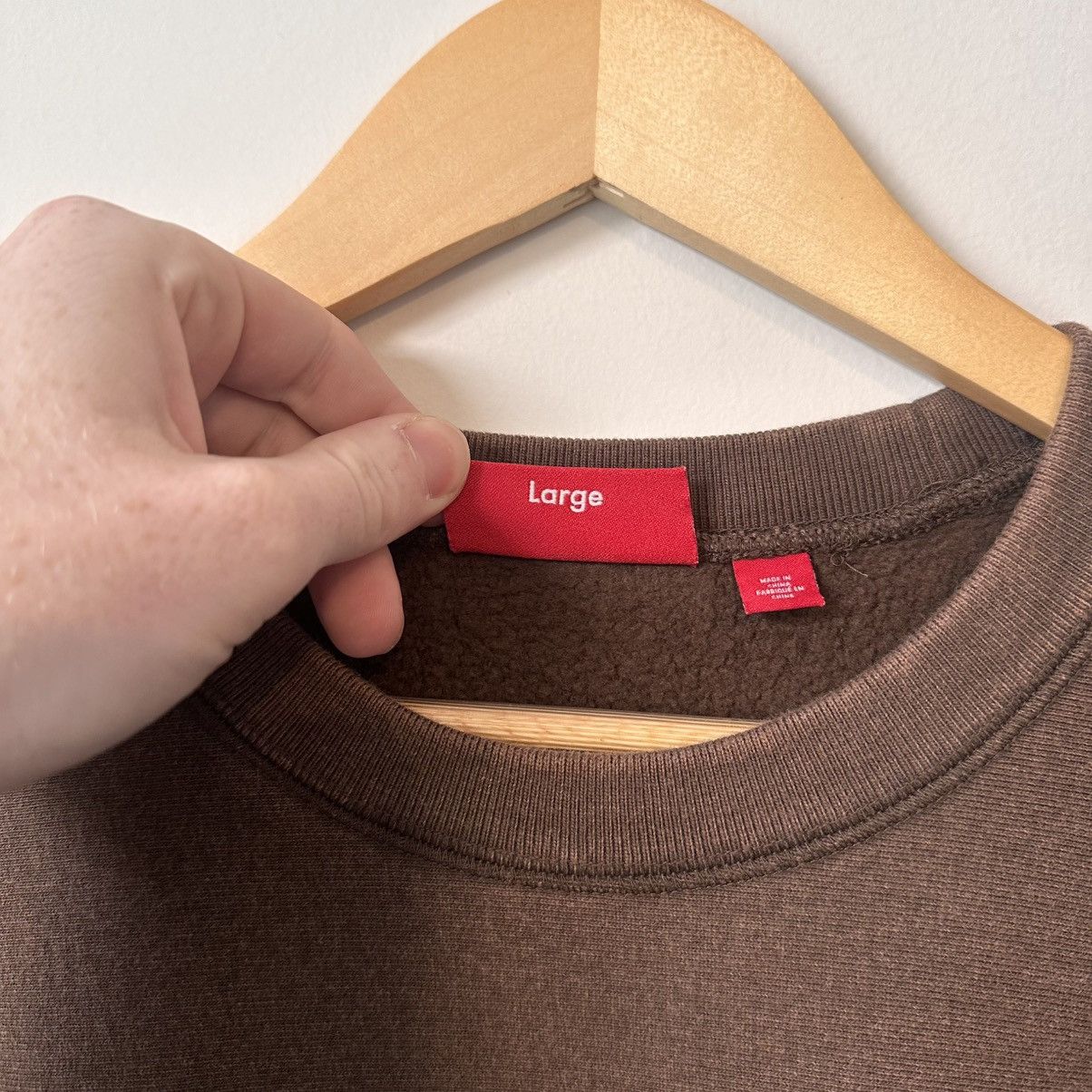 Supreme Supreme Washed Box Logo Crewneck Brown Large Size US L / EU 52-54 / 3 - 5 Thumbnail