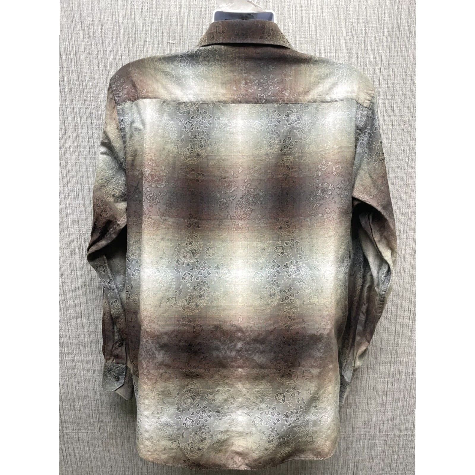 BUGATCHI Bugatchi Uomo Classic Fit Multicolor Long Sleeve Button Down Mens L Shirt Size US L / EU 52-54 / 3 - 5 Thumbnail