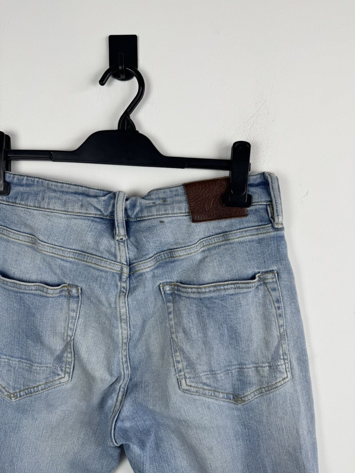 Allsaints All Saints Rex Damaged Distressed Blue Faded Denim Jeans Size US 31 - 5 Thumbnail