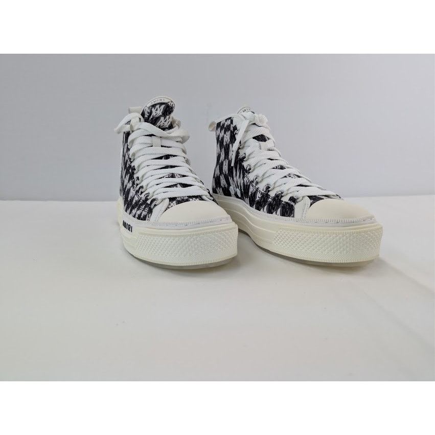 Amiri o1rshd1 Court Hi Allover Logo Sneakers in Black / White Size US 12 / EU 45 - 5 Thumbnail