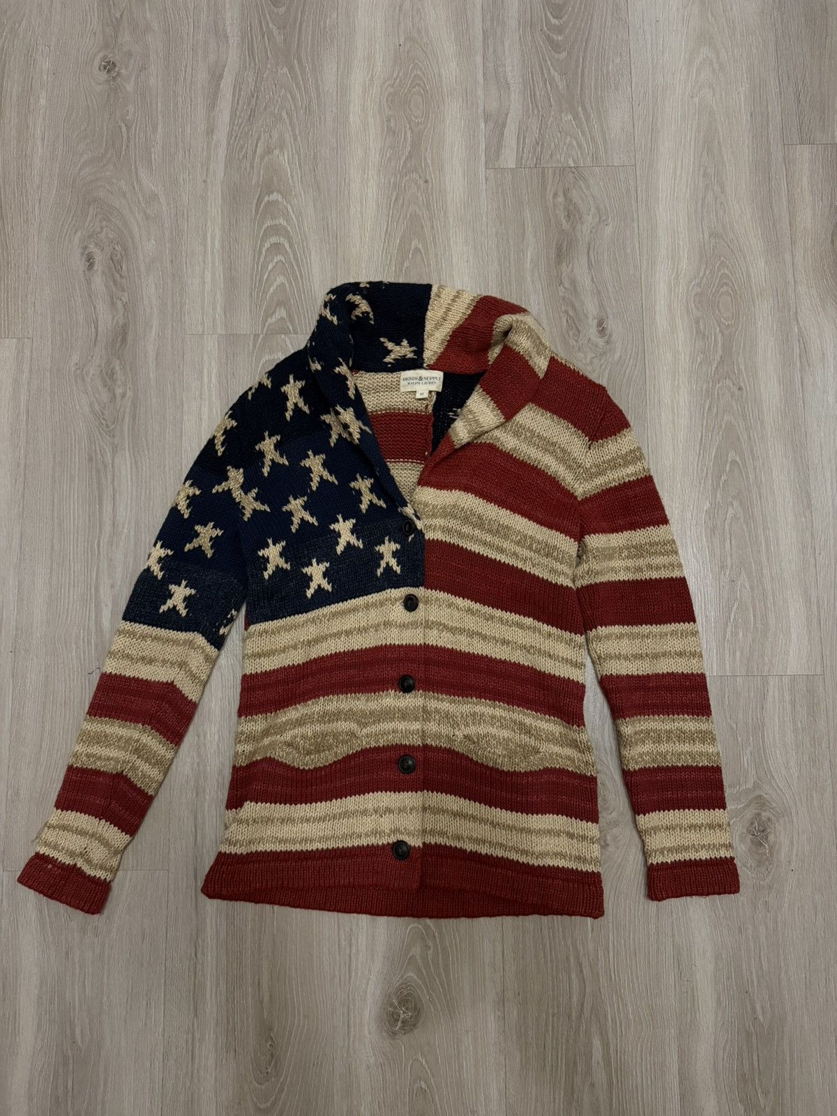 Denim & Supply Ralph Lauren Rare Polo Ralph Lauren American Flag Cardigan Size US M / EU 48-50 / 2 - 1 Thumbnail