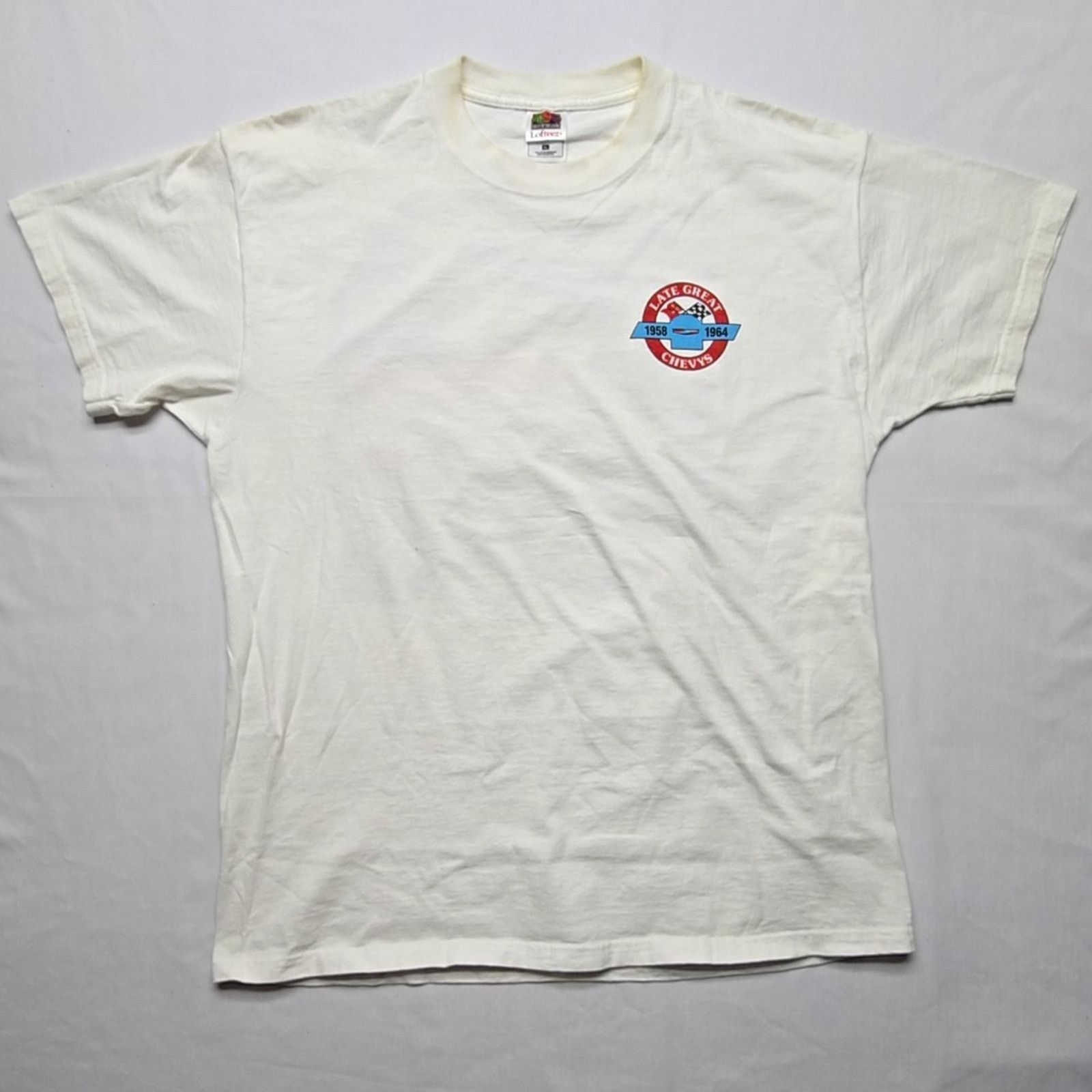 Fruit Of The Loom Vintage Late Great Chevys Car Shirt XL White Tee 90s Size US XL / EU 56 / 4 - 3 Thumbnail