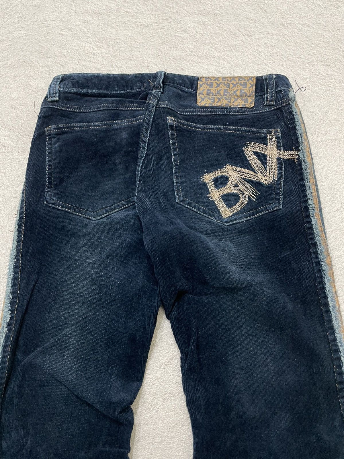 Japanese Brand 2000s BNX Corduroy Pants Crazy Flare Y2K Size 25" / US 0 / IT 36 - 5 Thumbnail