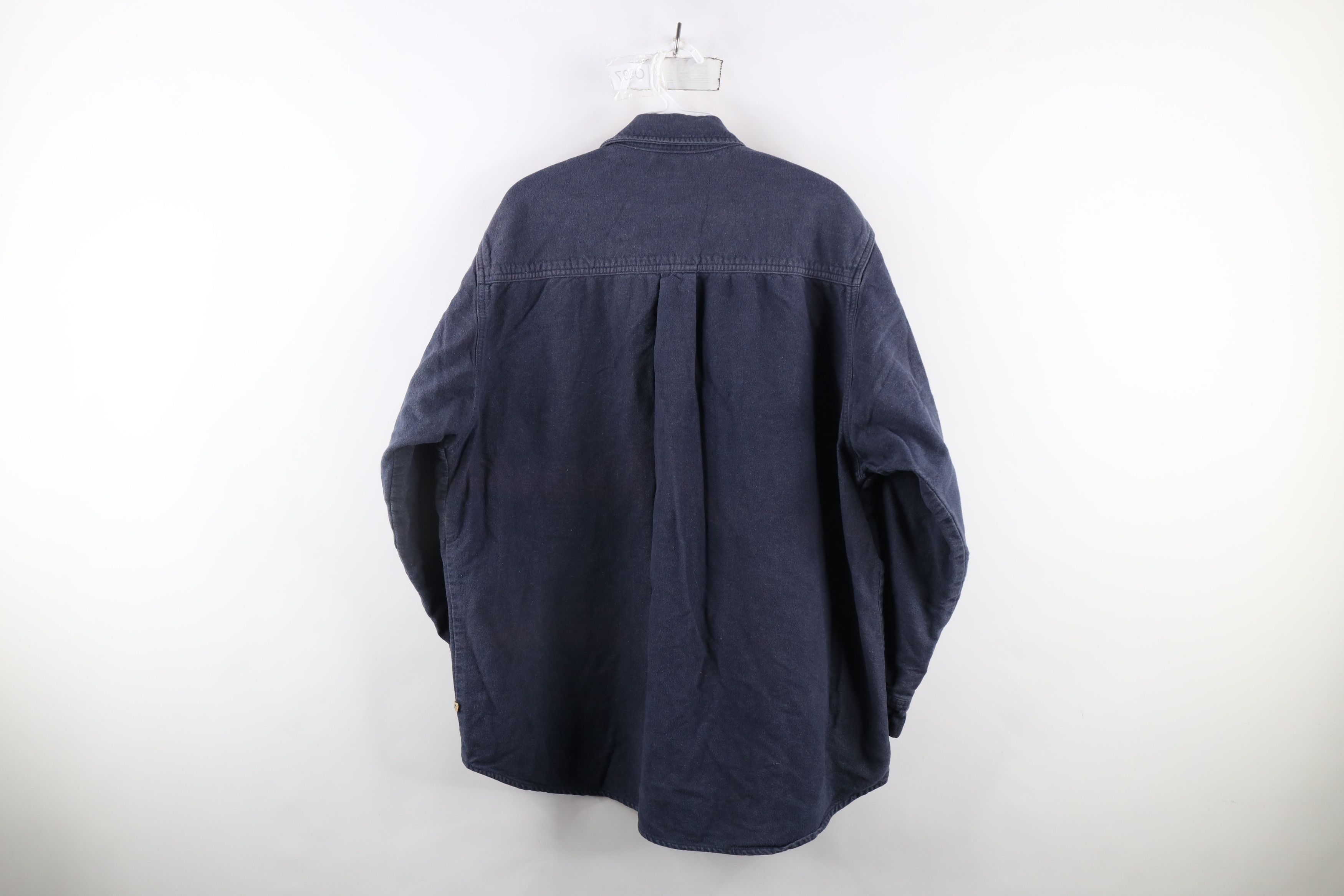 Vintage Vintage 90s Streetwear Heavyweight Cloth Button Shirt Blue Size US XL / EU 56 / 4 - 8 Thumbnail
