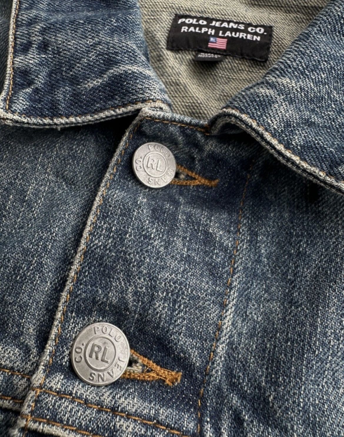 Polo Ralph Lauren Vintage Polo Jeans Ralph Lauren Dirty Denim Mens Jacket Size US XL / EU 56 / 4 - 2 Thumbnail