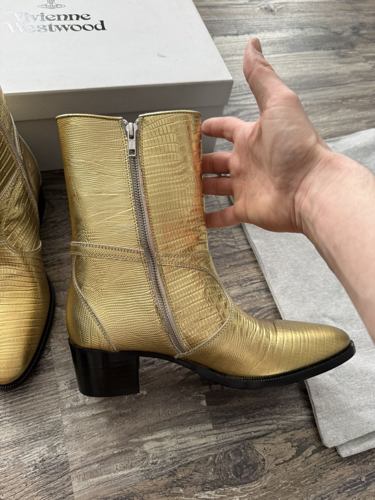 Vivienne Westwood NWD - Vivienne Westwood Gold tone Snake Western Boots Size US 11 / IT 41 - 5 Thumbnail