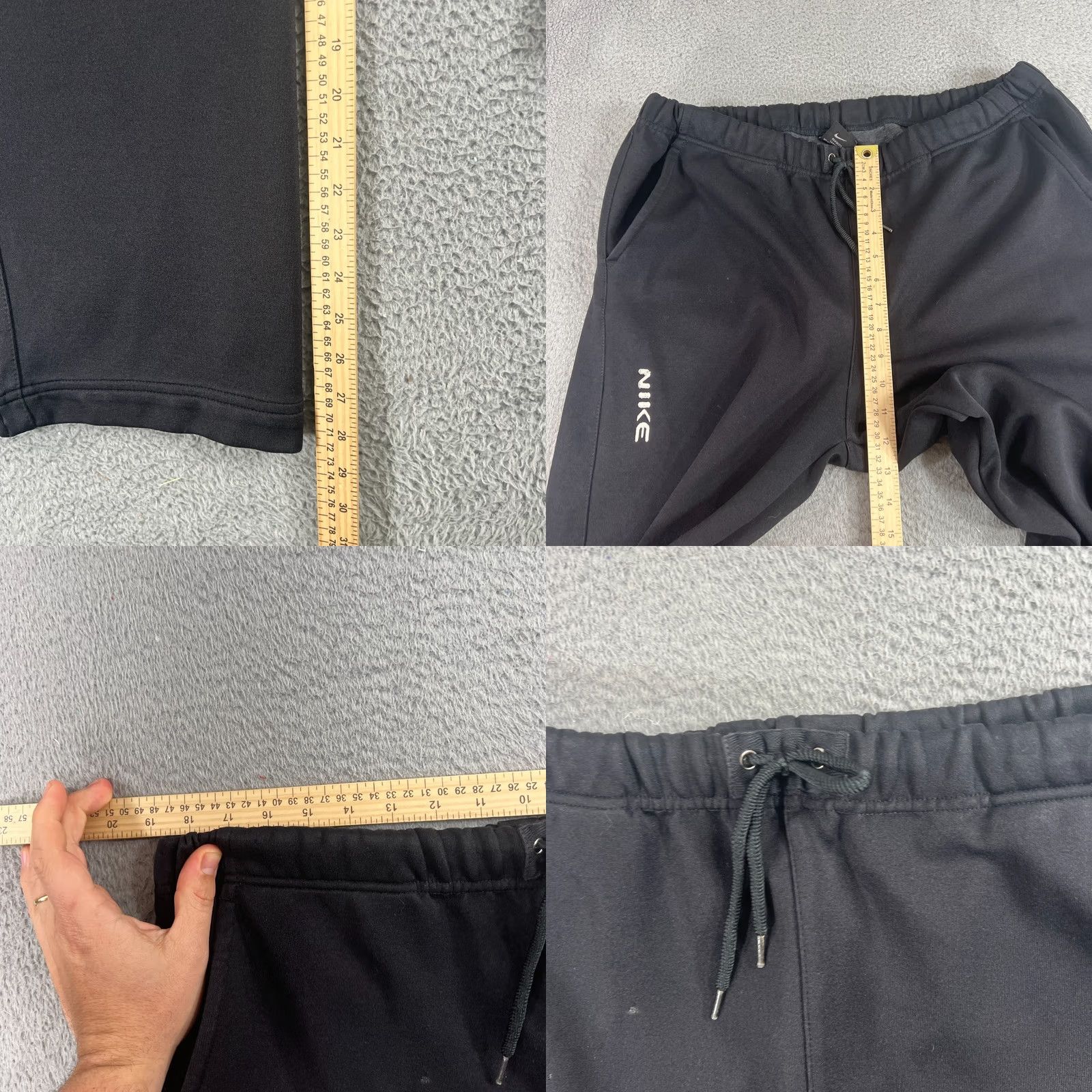 Nike VTG Nike Y2K Sweatpants Black Swoosh Joggers M Casual Athletic Pants Size US 31 - 8 Thumbnail