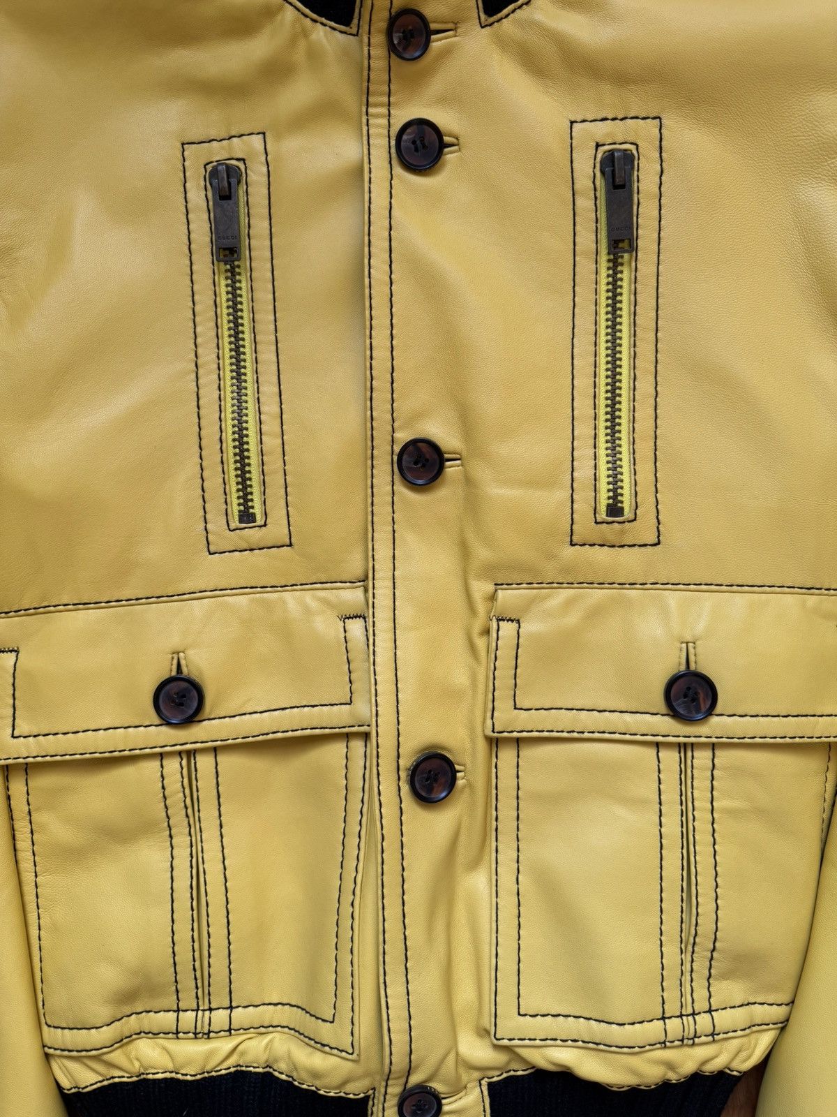 Gucci F/W08 Yellow Madonna Reversed Stitched Leather Jacket Size US M / EU 48-50 / 2 - 3 Thumbnail