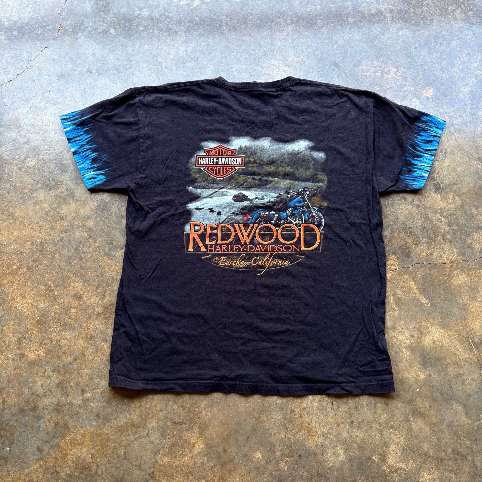 Harley Davidson Very Rare Vintage Harley Flame Sleeve T-shirt Size US XL / EU 56 / 4 - 6 Thumbnail