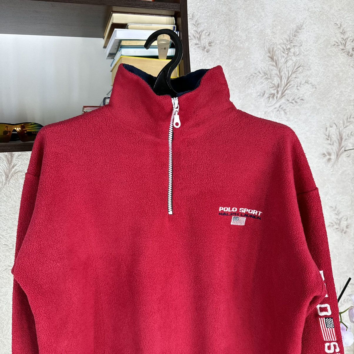 Polo Ralph Lauren × Vintage Vintage 90s Ralph Lauren Polo Sport Fleece Red XL Luxury Size US XL / EU 56 / 4 - 4 Thumbnail