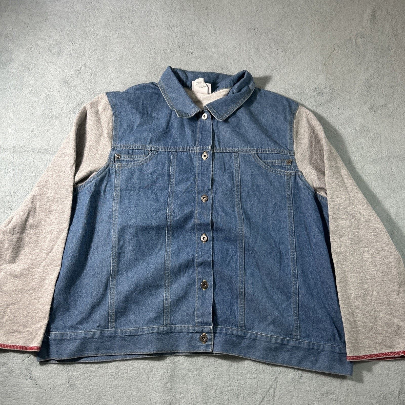 Wrangler Hybird Fleece Denim Jean Jacket Large Lightweight Patchwork Size US L / EU 52-54 / 3 - 2 Thumbnail