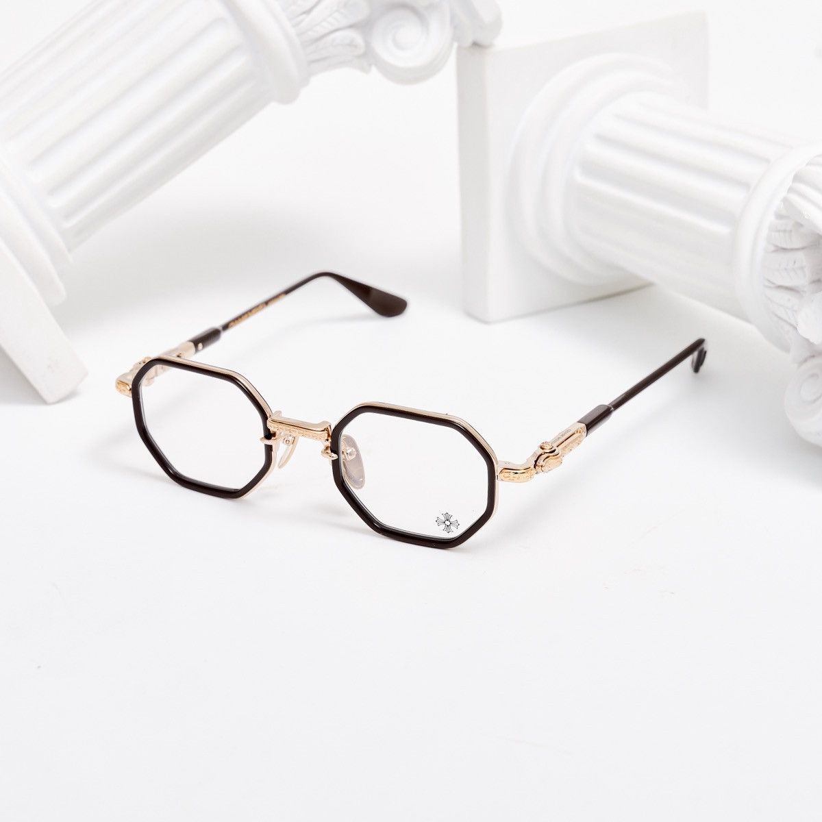 Chrome Hearts CHROME HEARTS TATTERS CLASSIC BROWN - GOLD PLATED GLASSES Size ONE SIZE - 1 Thumbnail