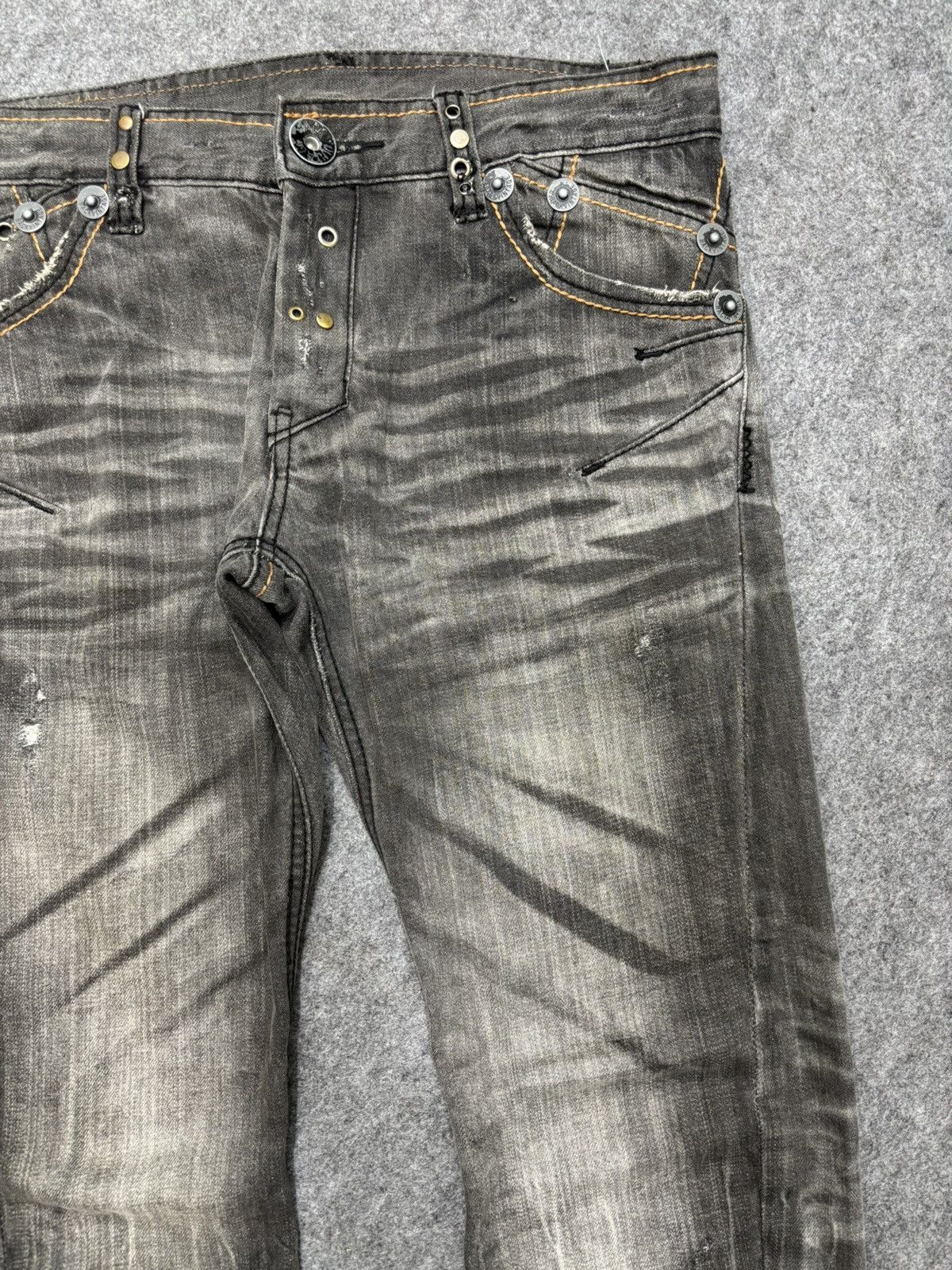 Japanese Brand 💥Twisted Leg💥Back Vtg Trim Co Sick Fades Mild Denim F668 Size US 34 / EU 50 - 3 Thumbnail