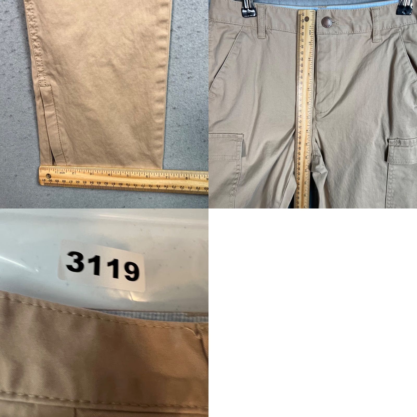 Vintage L.L. Bean Womens Size 4 Cargo Pants Beige Cotton Blend Classic Fit Size 27" / US 4 / IT 40 - 8 Thumbnail
