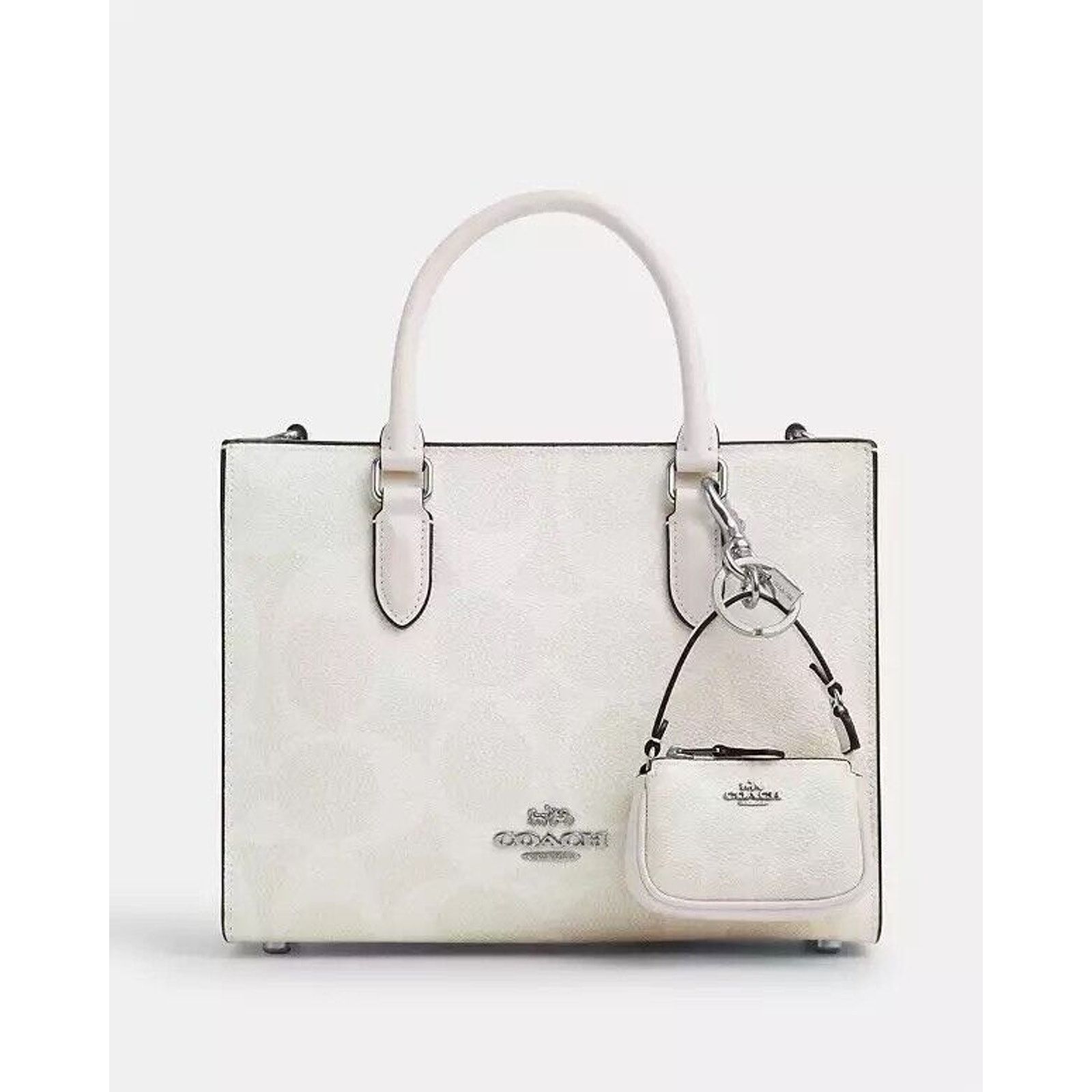 Coach NWT Coach Mini Nolita Bag Charm Sv/White /Chalk CX067 Size ONE SIZE - 4 Thumbnail