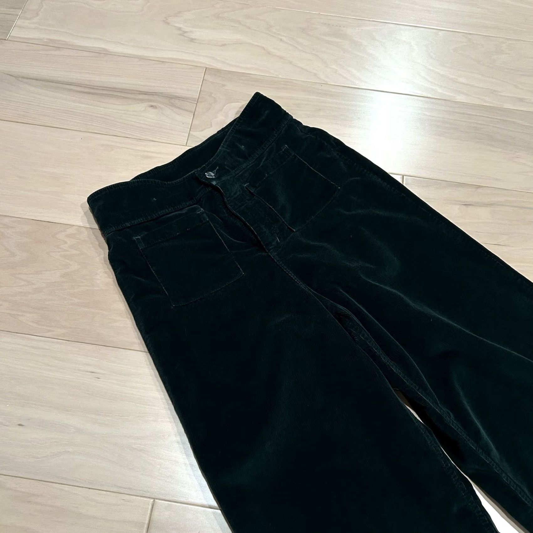 Vintage Sugarhigh Lovestoned Woody Pant Stretch Cord Trousers Women’s 8 Green Wide Leg Casual Workwear Travel 30 Inseam 30 Waist N/A Womens Size 30" / US 8 / IT 44 - 2 Thumbnail