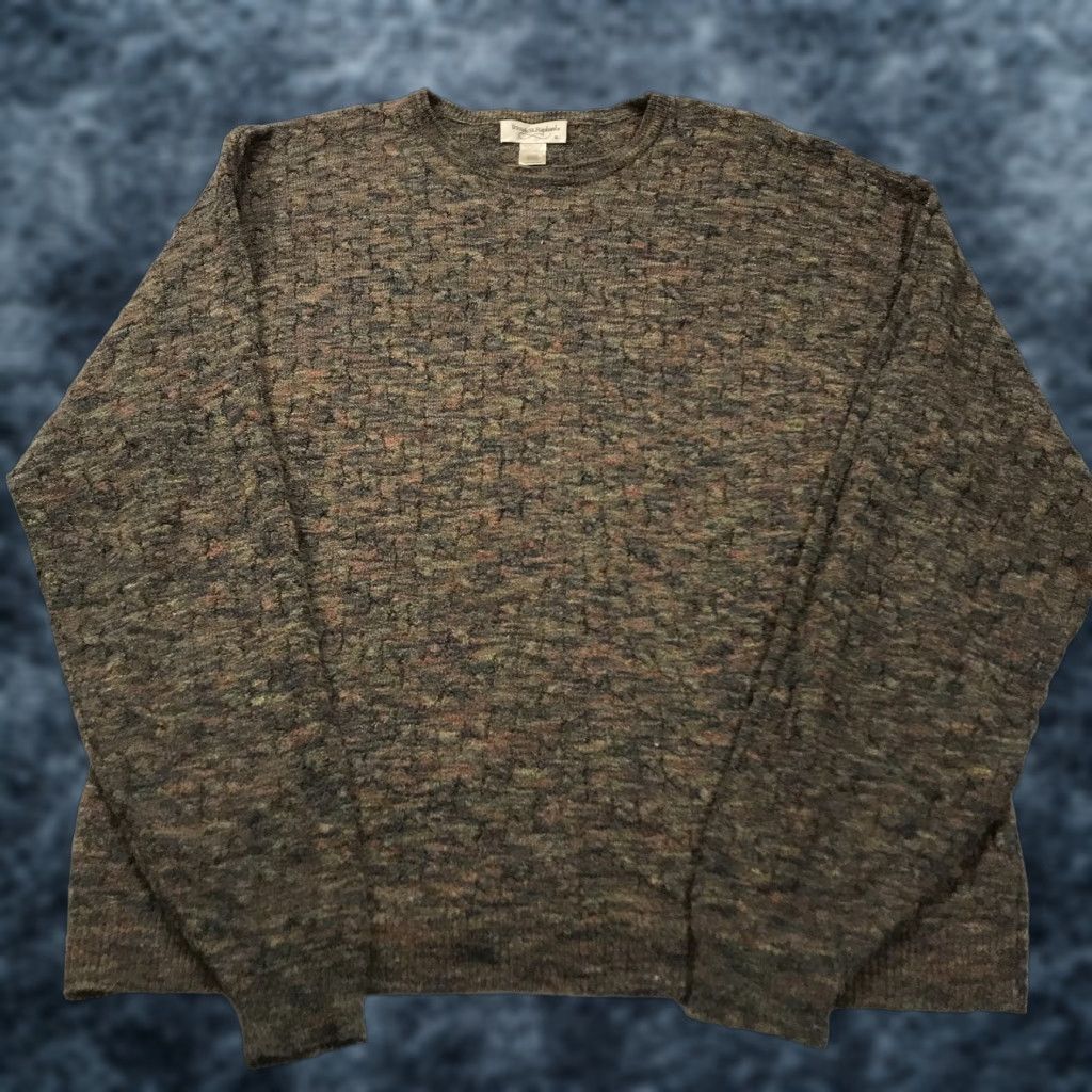 VINTAGE Tricots St Raphael Sweater Mens XL Brown Abstract Grandpa Knit Crewneck Clothing 90s Pullover Winter Mens