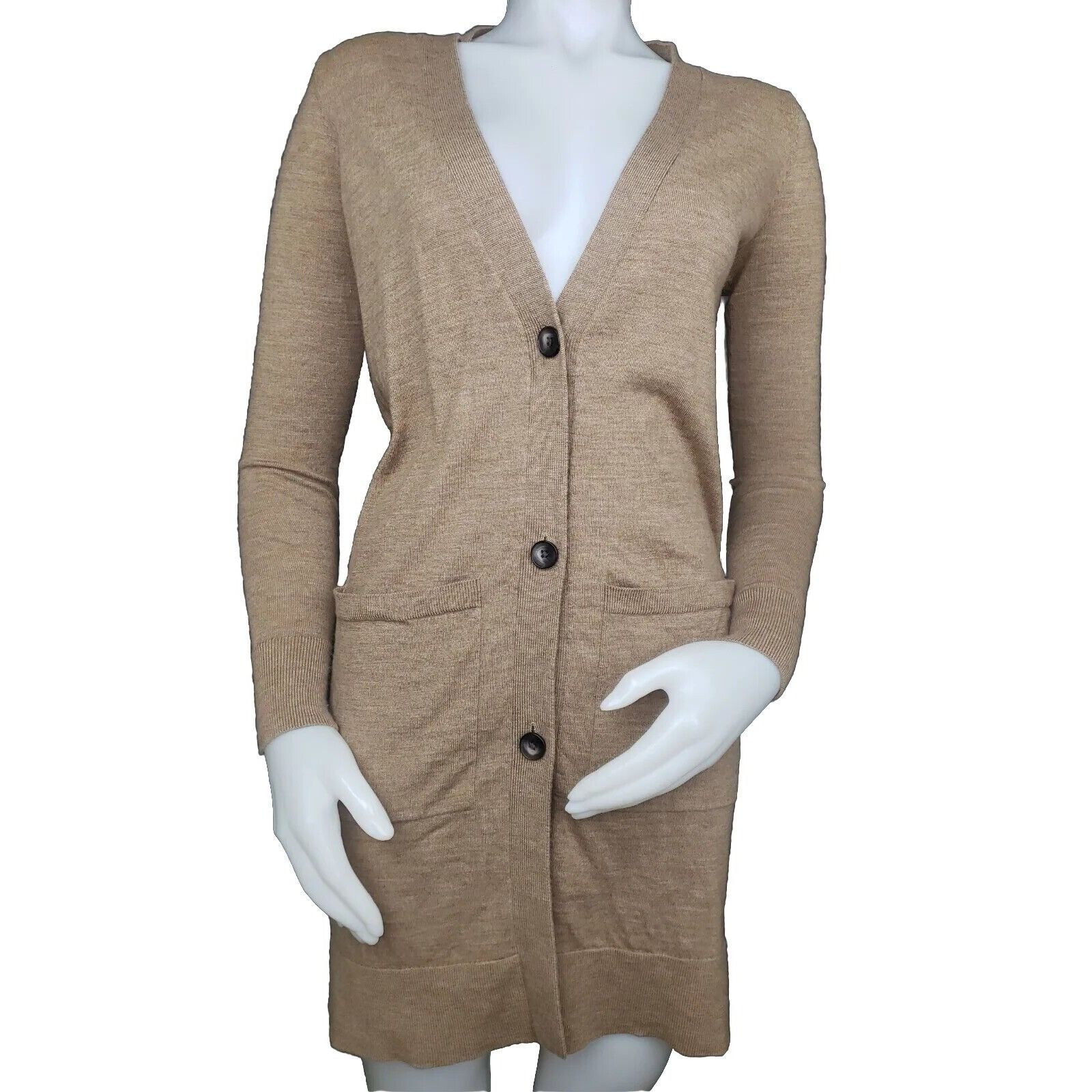 Pendleton Merino Sweater Womens XXS Beige Long Cardigan Dust