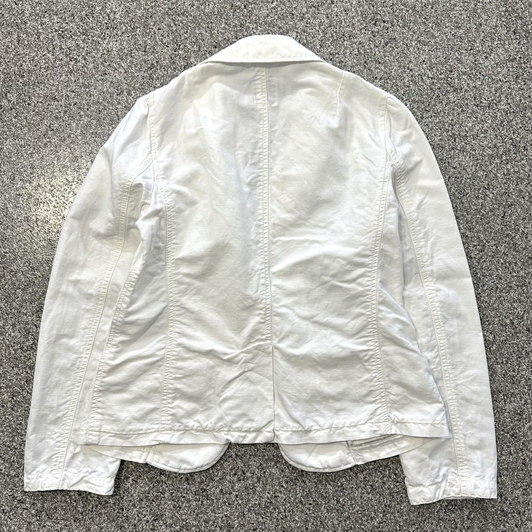 Gap Gap Blazer Shirt Womens 8 White Solid One Button Y2K Preppy Linen Blend Hooded Lightweight Full Zip Jacket Size M / US 6-8 / IT 42-44 - 6 Thumbnail