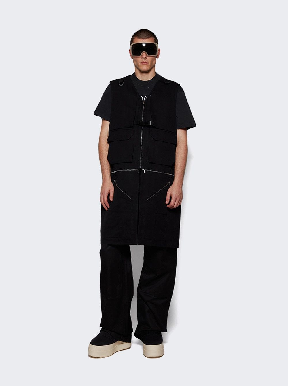 Rick Owens o1mle0226 Cappotto Senza Maniche Utility Vest in Black Size US XL / EU 56 / 4 - 2 Thumbnail