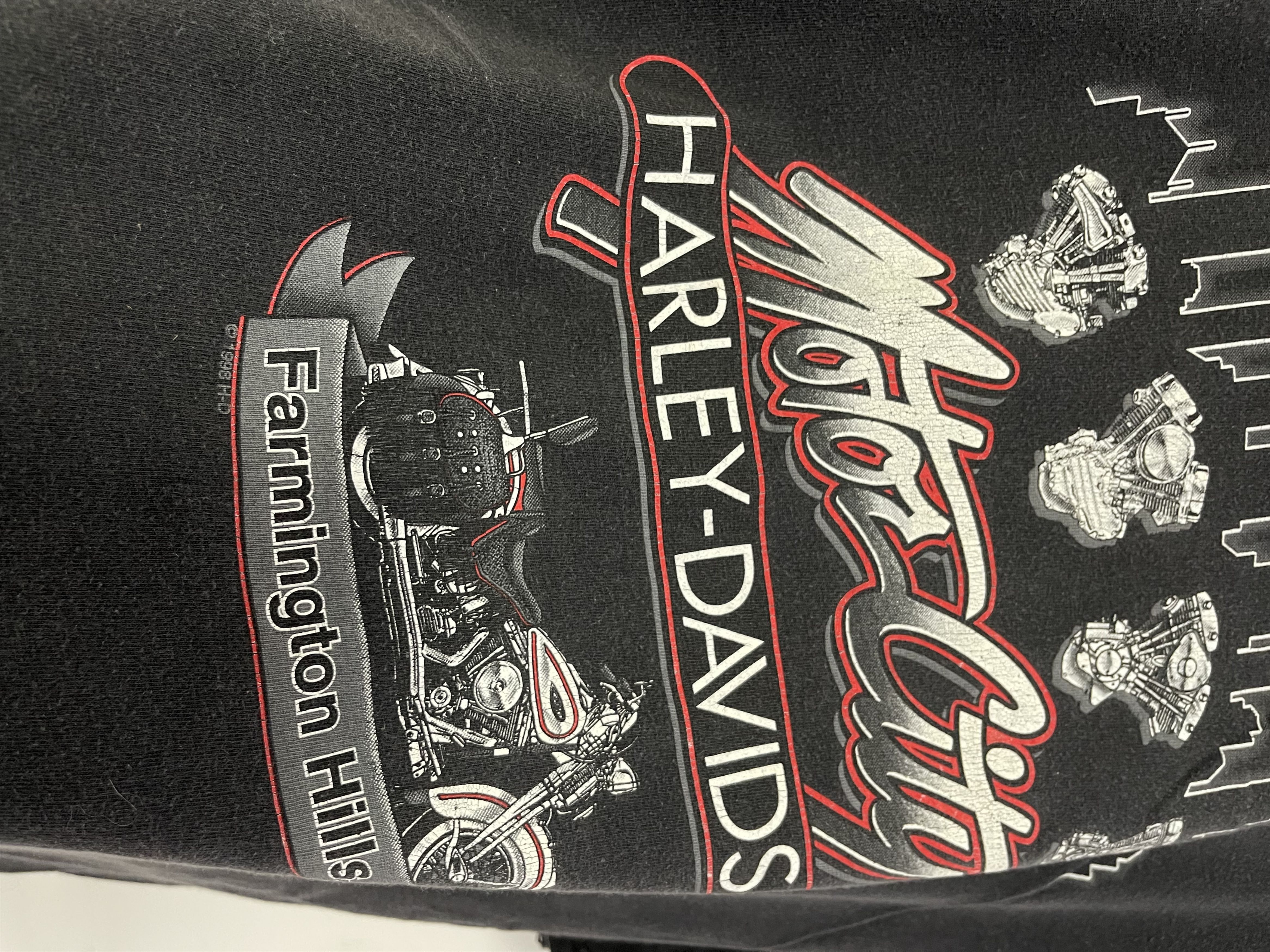 Harley Davidson Vintage 1998 Harley Davidson Motor City Big Logo Tee Size US XL / EU 56 / 4 - 5 Thumbnail